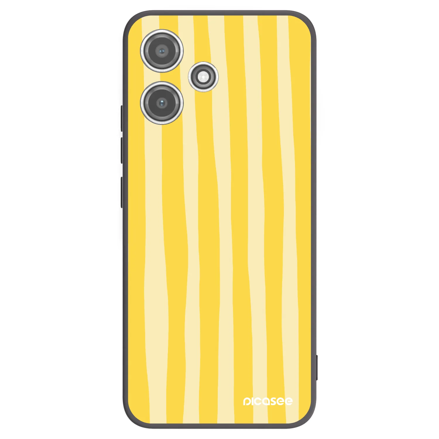 Picasee silikónový čierny obal pre Xiaomi Redmi 12 5G - Lines lemon