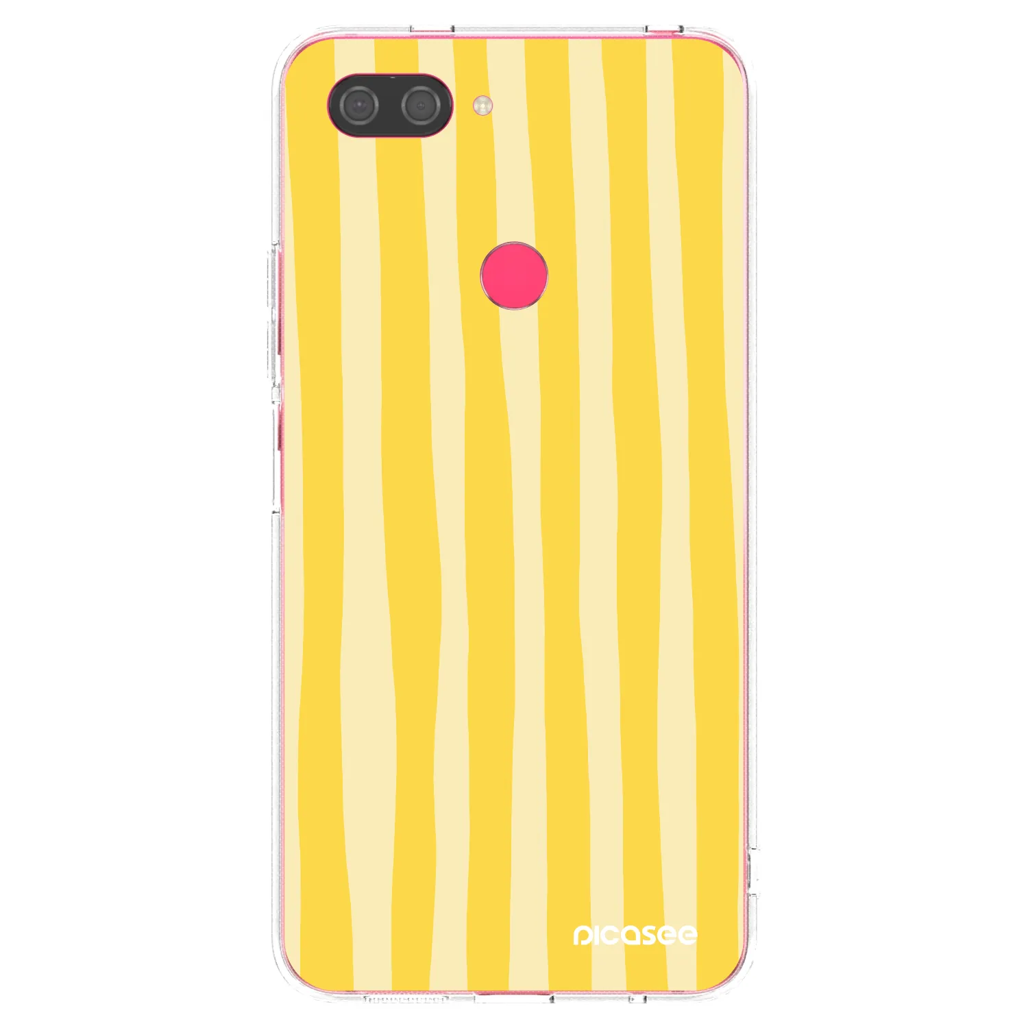 Picasee silikónový prehľadný obal pre Xiaomi Mi 8 Lite - Lines lemon