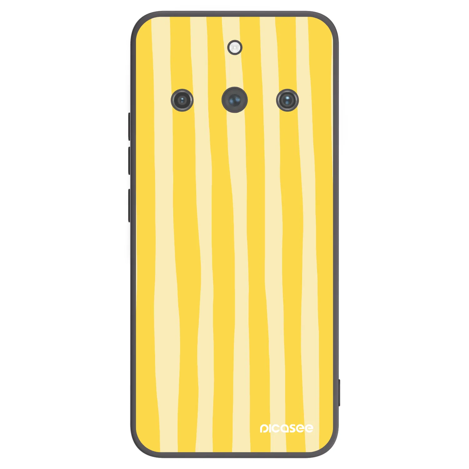 Picasee silikónový čierny obal pre Realme 11 Pro+ - Lines lemon