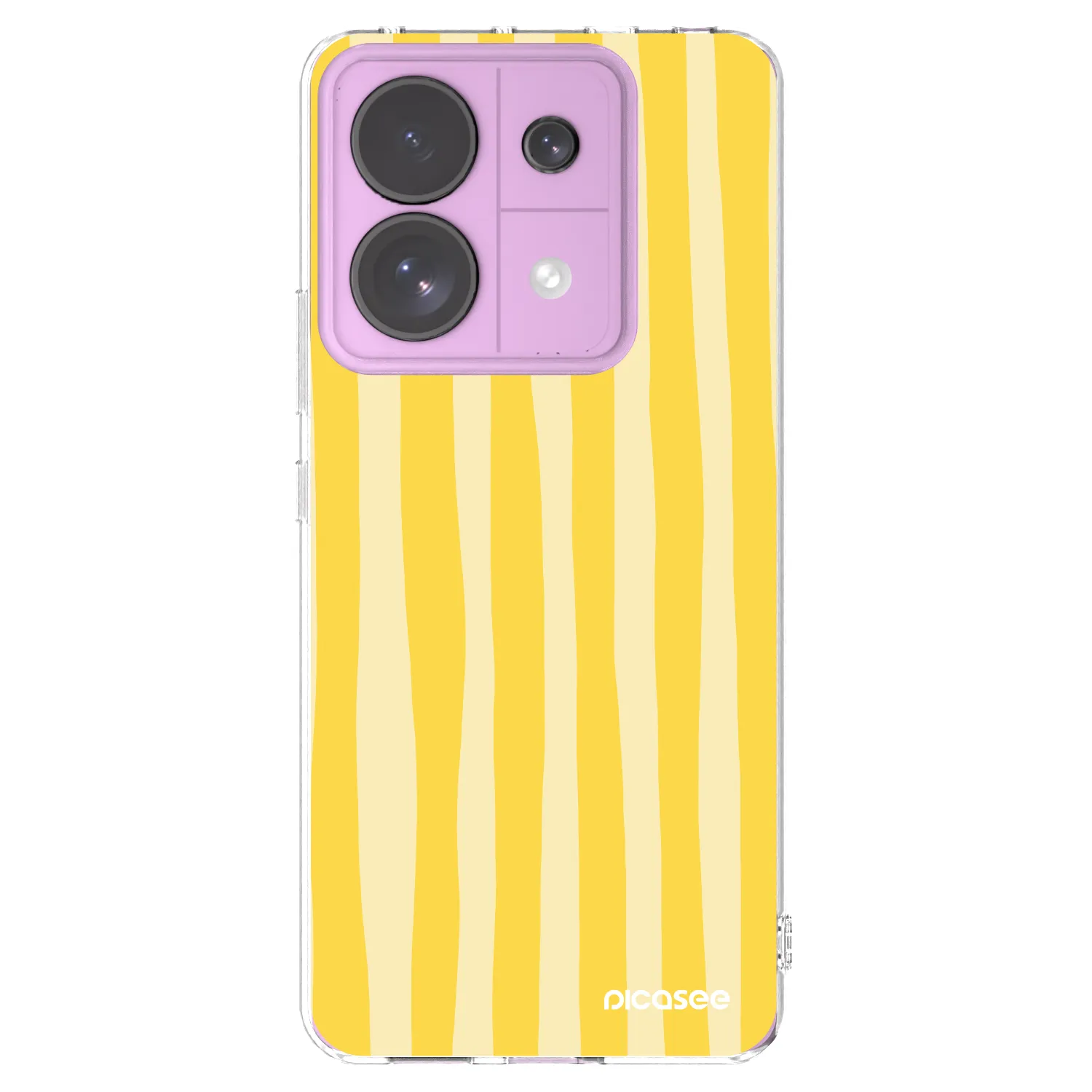 Picasee silikónový prehľadný obal pre Xiaomi Redmi Note 13 Pro 5G - Lines lemon