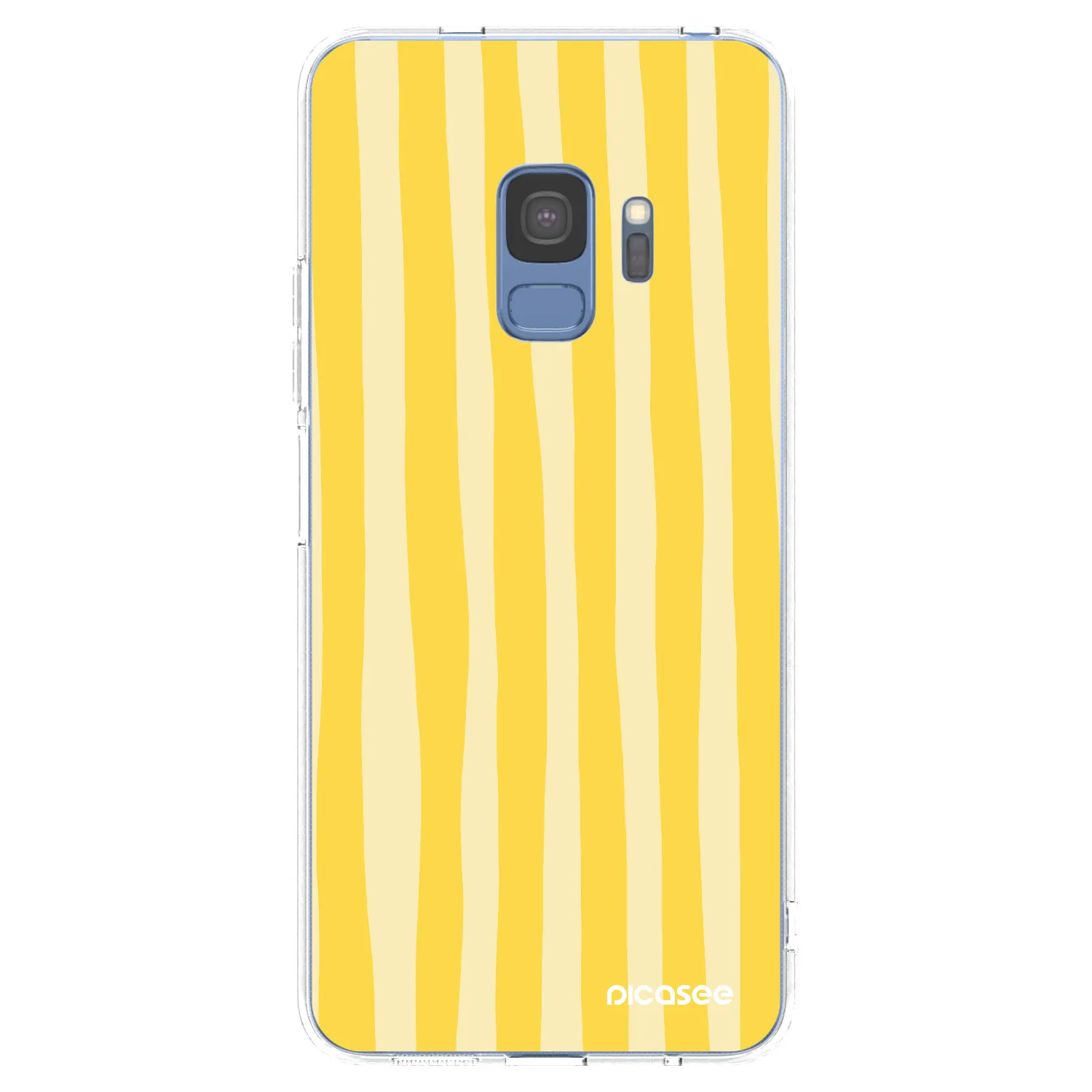 Picasee silikónový prehľadný obal pre Samsung Galaxy S9 G960F - Lines lemon