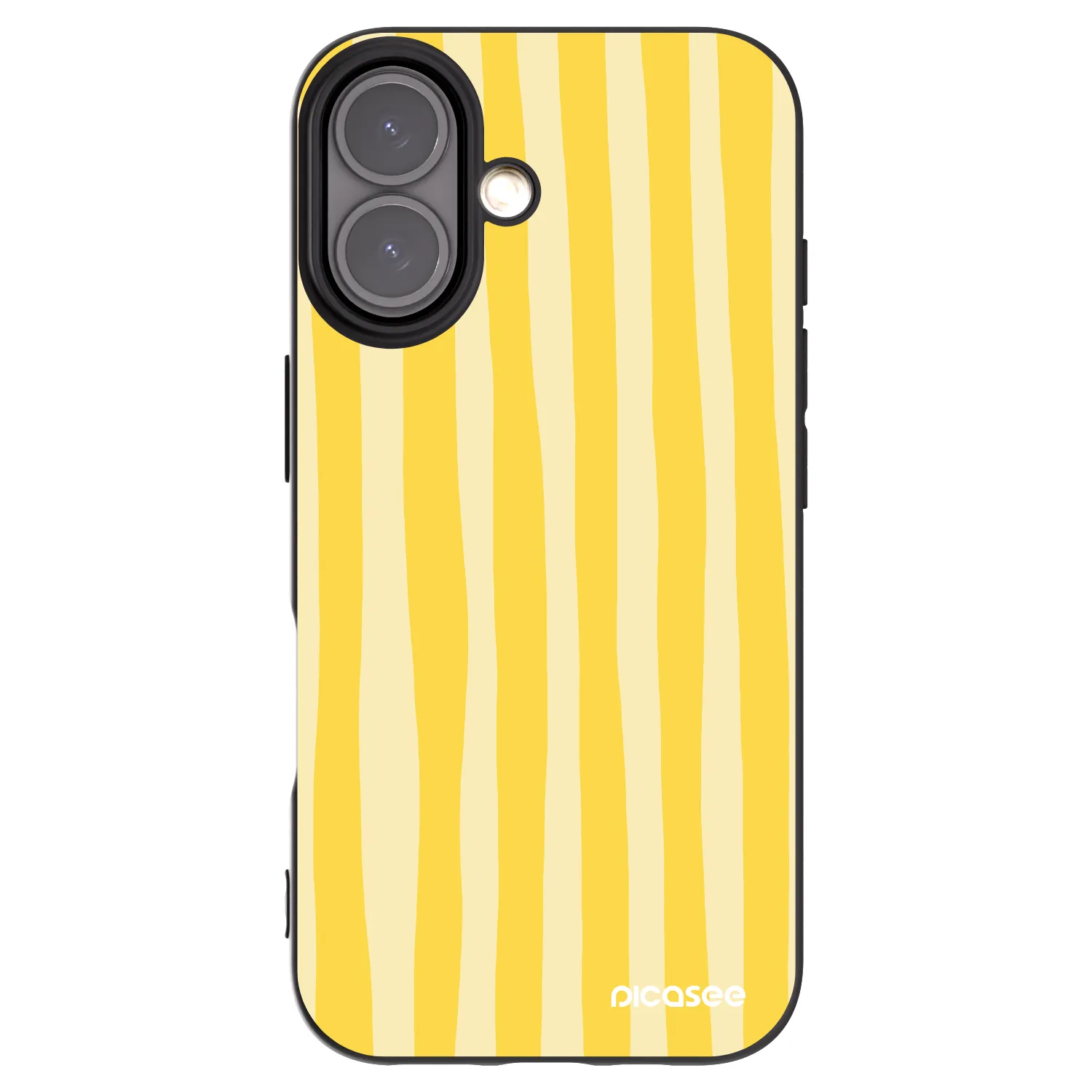 Picasee silikónový čierny obal pre Apple iPhone 16 - Lines lemon