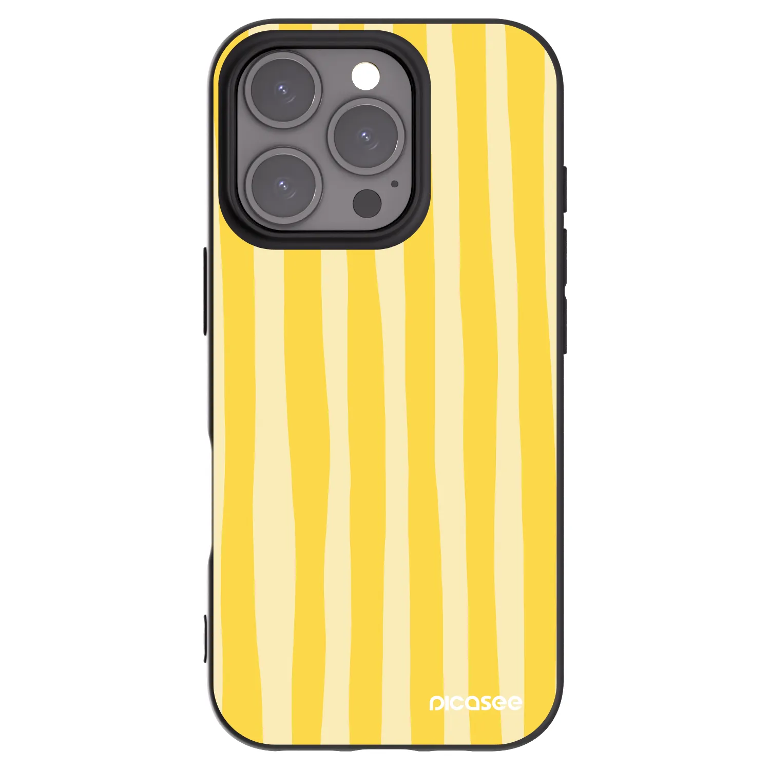 Picasee silikónový čierny obal pre Apple iPhone 16 Pro - Lines lemon