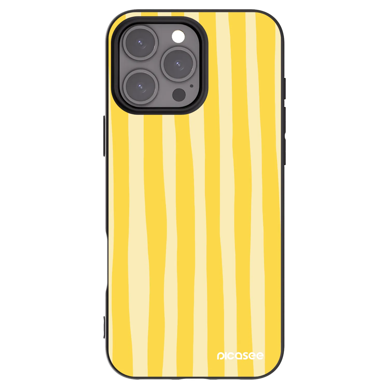 Picasee silikónový čierny obal pre Apple iPhone 16 Pro Max - Lines lemon
