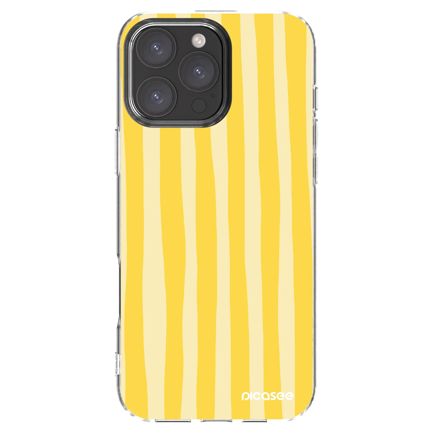Picasee silikónový prehľadný obal pre Apple iPhone 16 Pro Max - Lines lemon