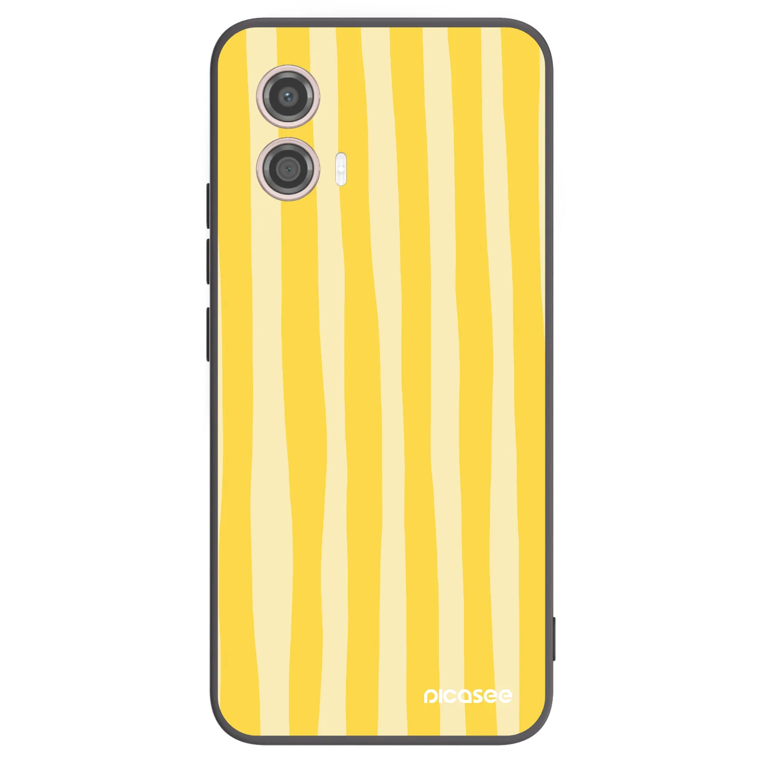 Picasee silikónový čierny obal pre Motorola Moto G53 5G - Lines lemon