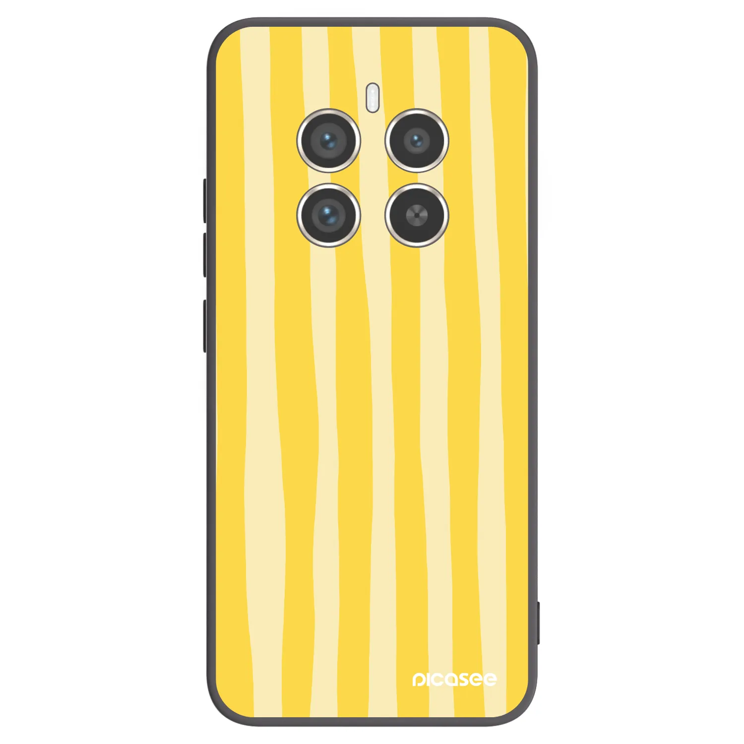 Picasee silikónový čierny obal pre Realme 12 Pro 5G - Lines lemon