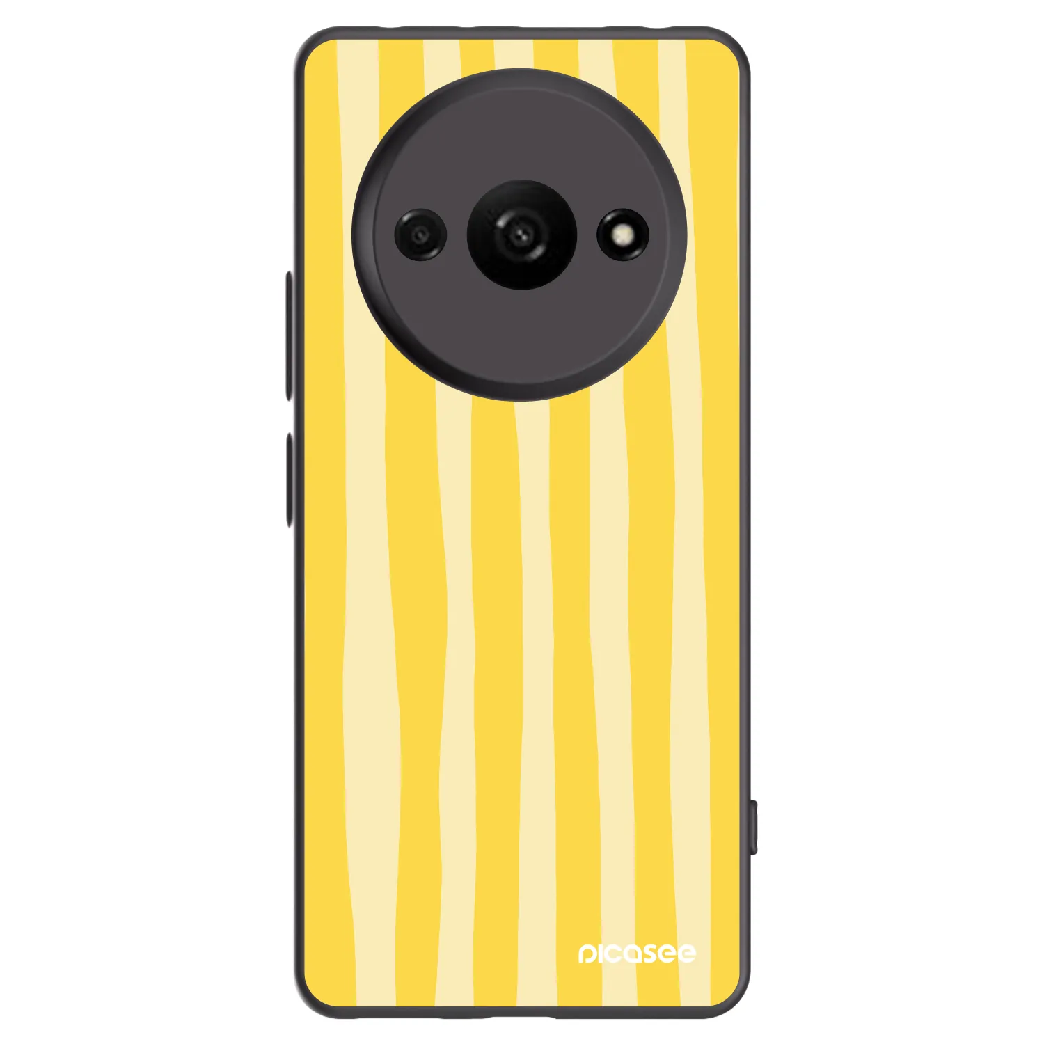 Picasee silikónový čierny obal pre Xiaomi Redmi A3 - Lines lemon