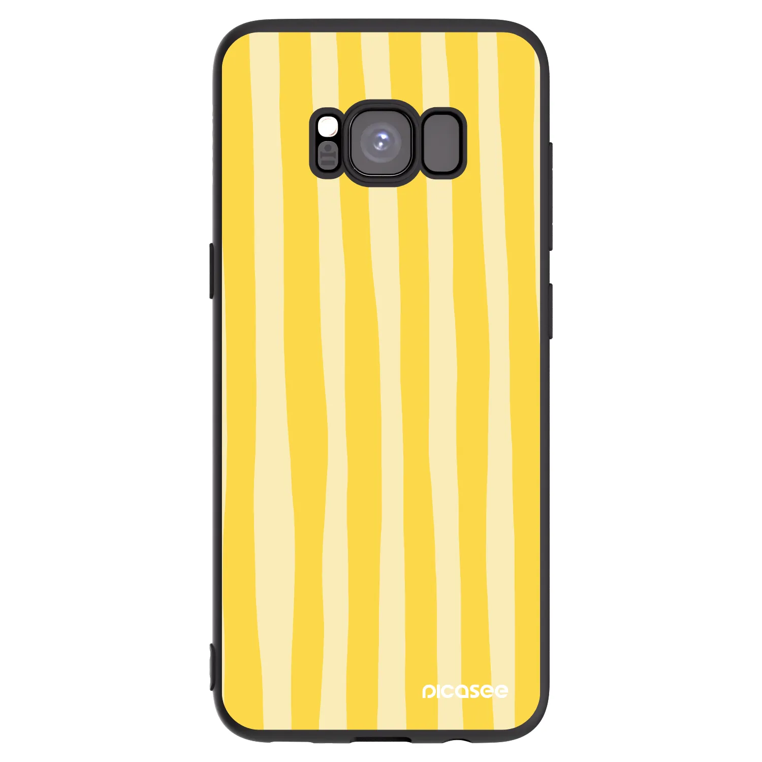 Picasee silikónový čierny obal pre Samsung Galaxy S8 G950F - Lines lemon