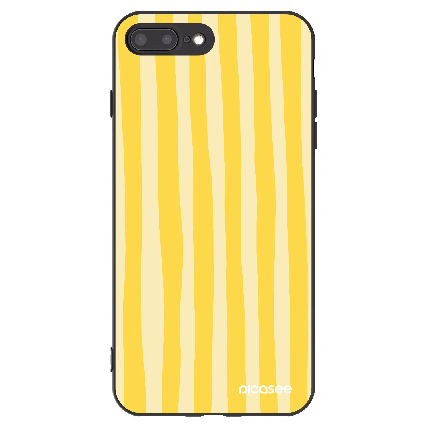Picasee silikónový čierny obal pre Apple iPhone 7 Plus - Lines lemon