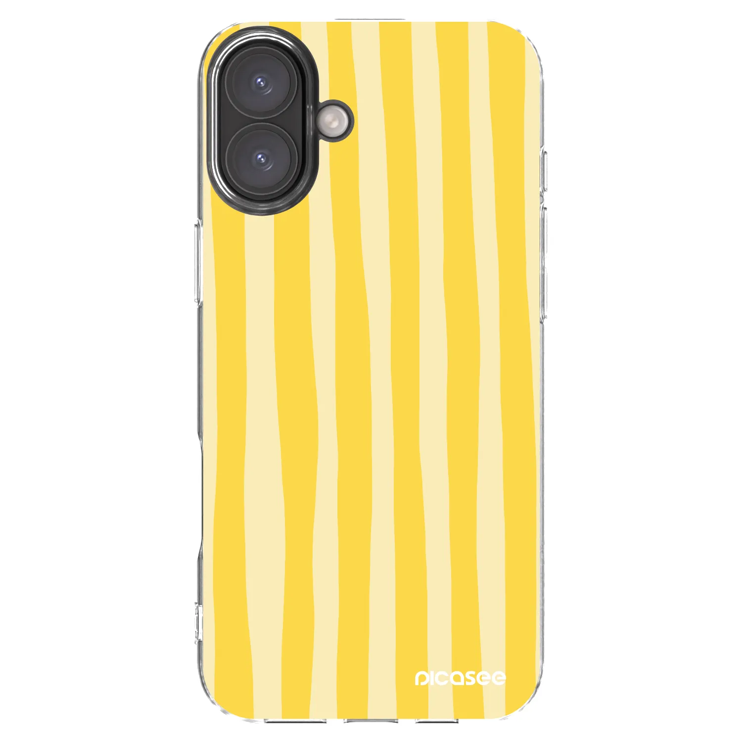 Picasee silikónový prehľadný obal pre Apple iPhone 16 Plus - Lines lemon