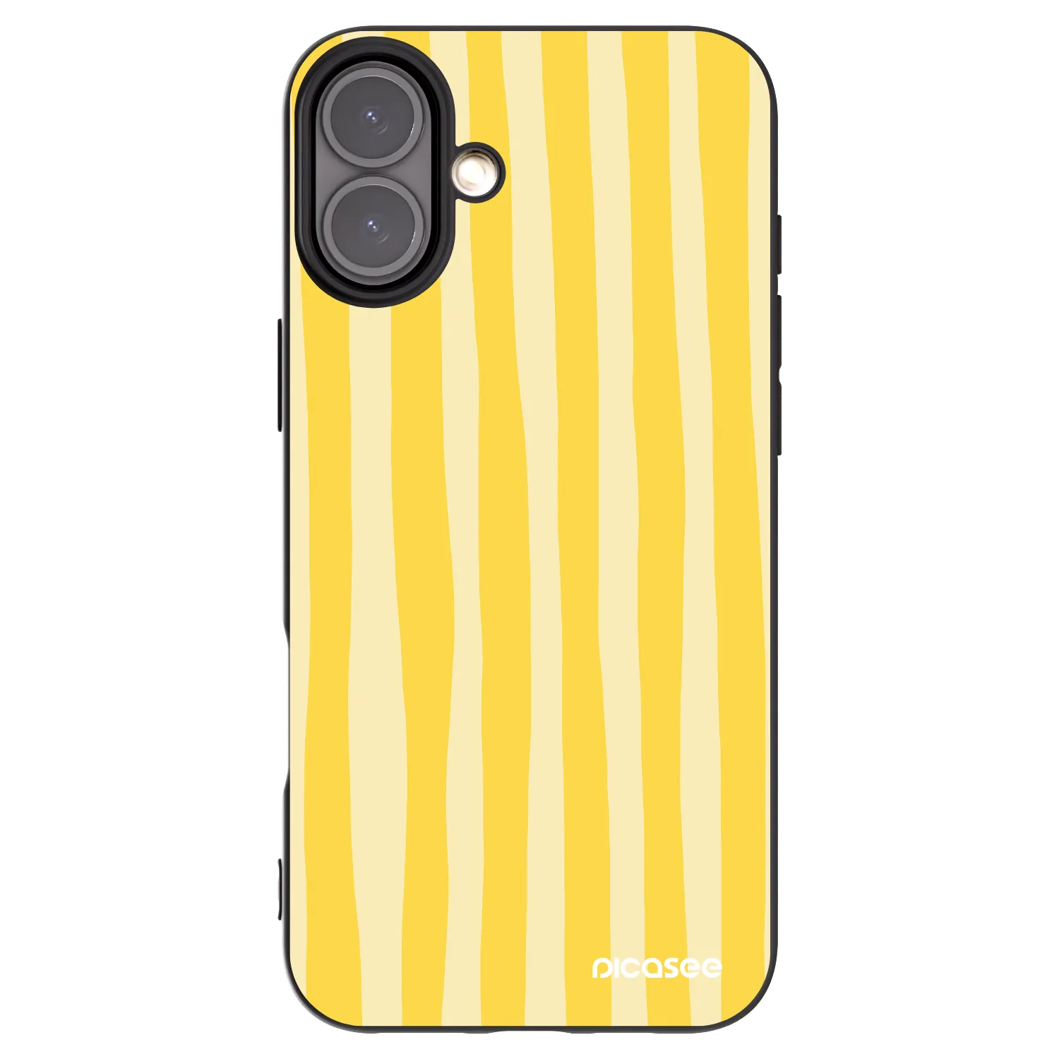 Picasee silikónový čierny obal pre Apple iPhone 16 Plus - Lines lemon