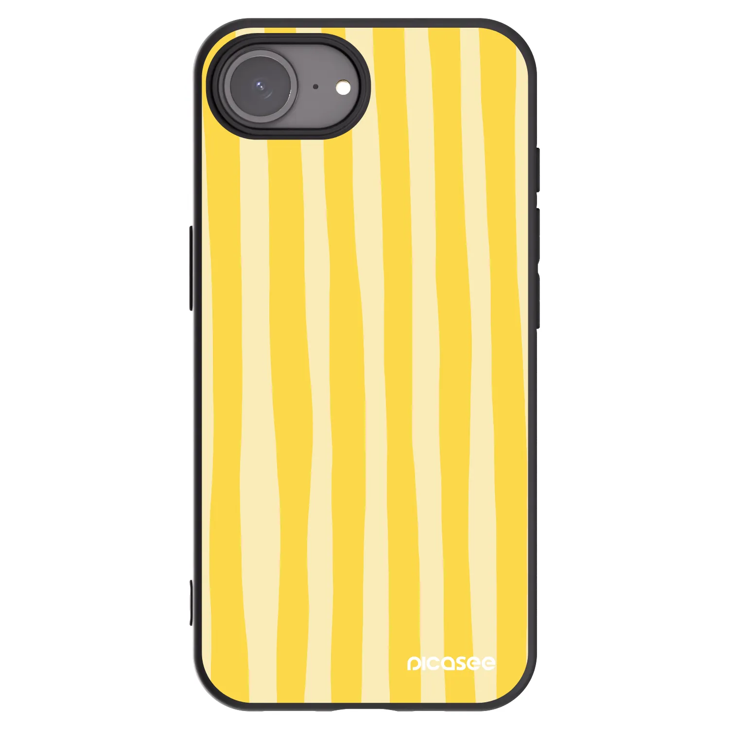 Picasee silikónový čierny obal pre Apple iPhone 16e - Lines lemon
