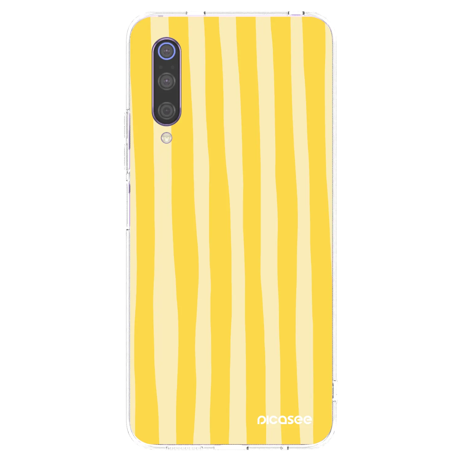 Picasee silikónový prehľadný obal pre Xiaomi Mi 9 - Lines lemon