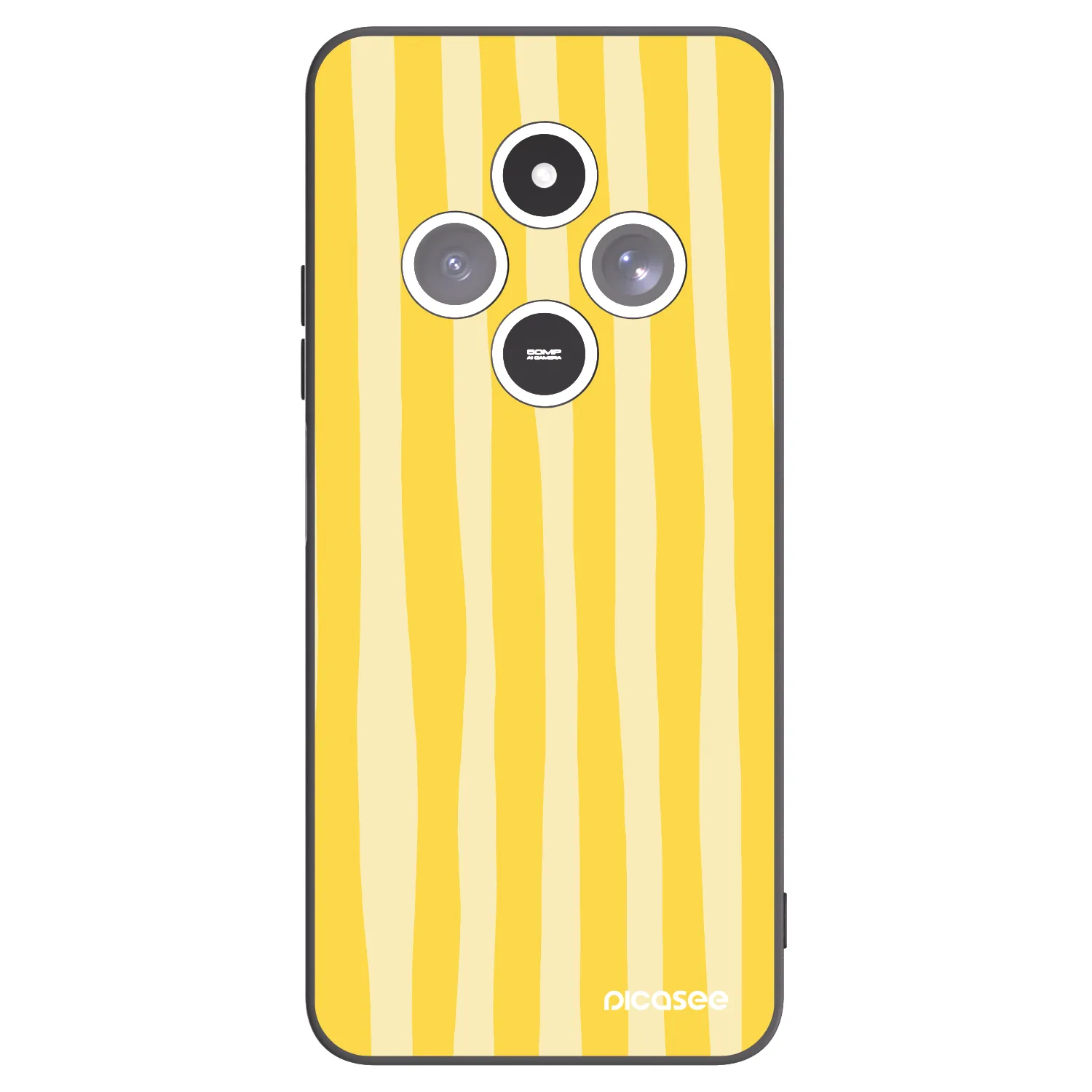 Picasee silikónový čierny obal pre Xiaomi Redmi 14C - Lines lemon