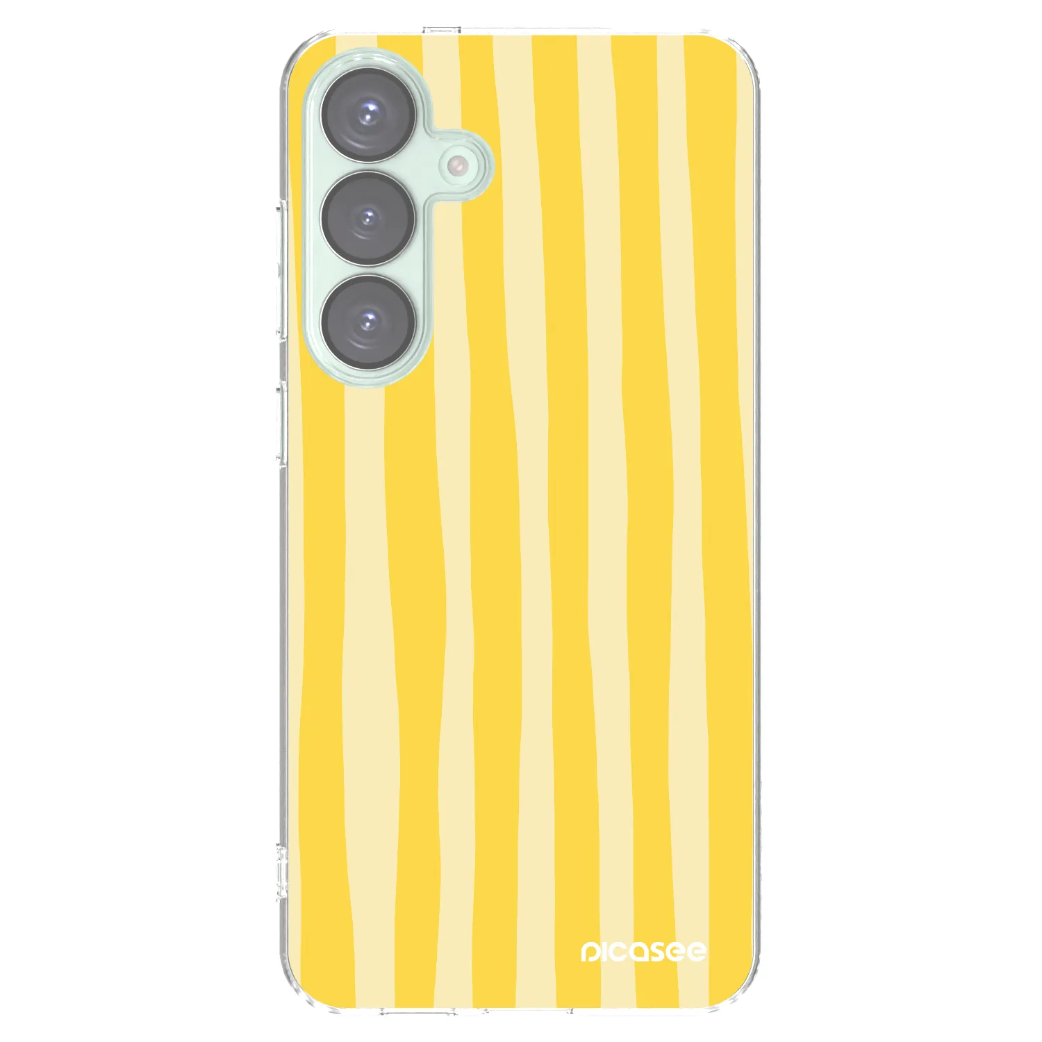 Picasee silikónový prehľadný obal pre Samsung Galaxy S25+ 5G - Lines lemon