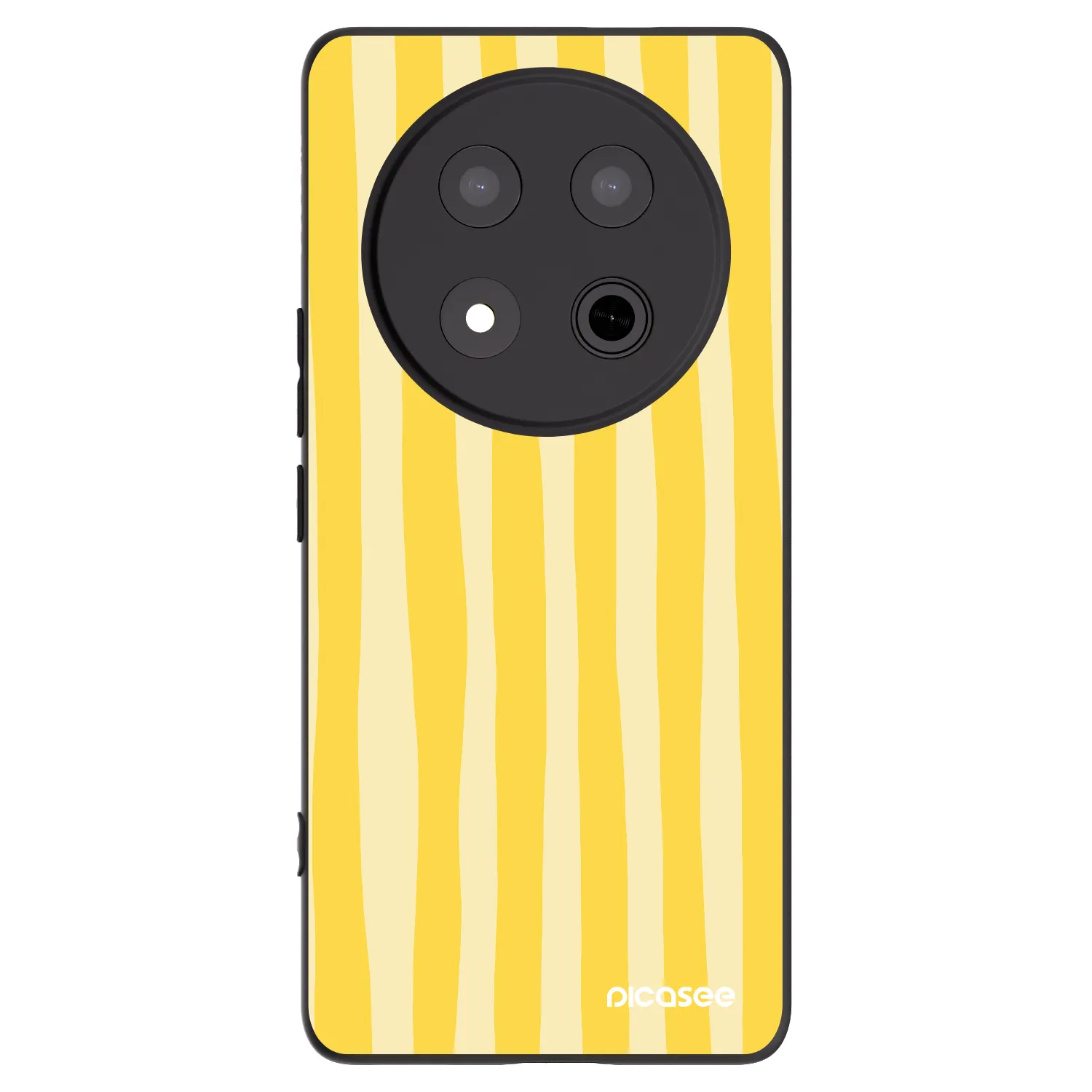 Picasee silikónový čierny obal pre Honor Magic7 Lite 5G - Lines lemon