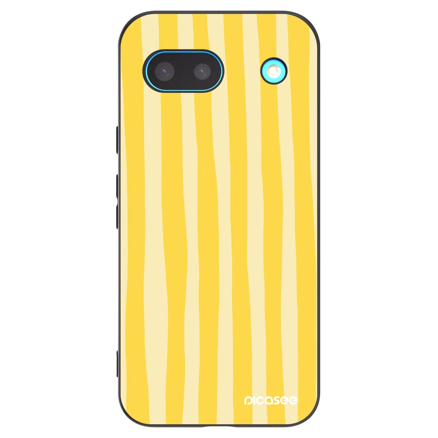 Picasee silikónový čierny obal pre Google Pixel 8a - Lines lemon