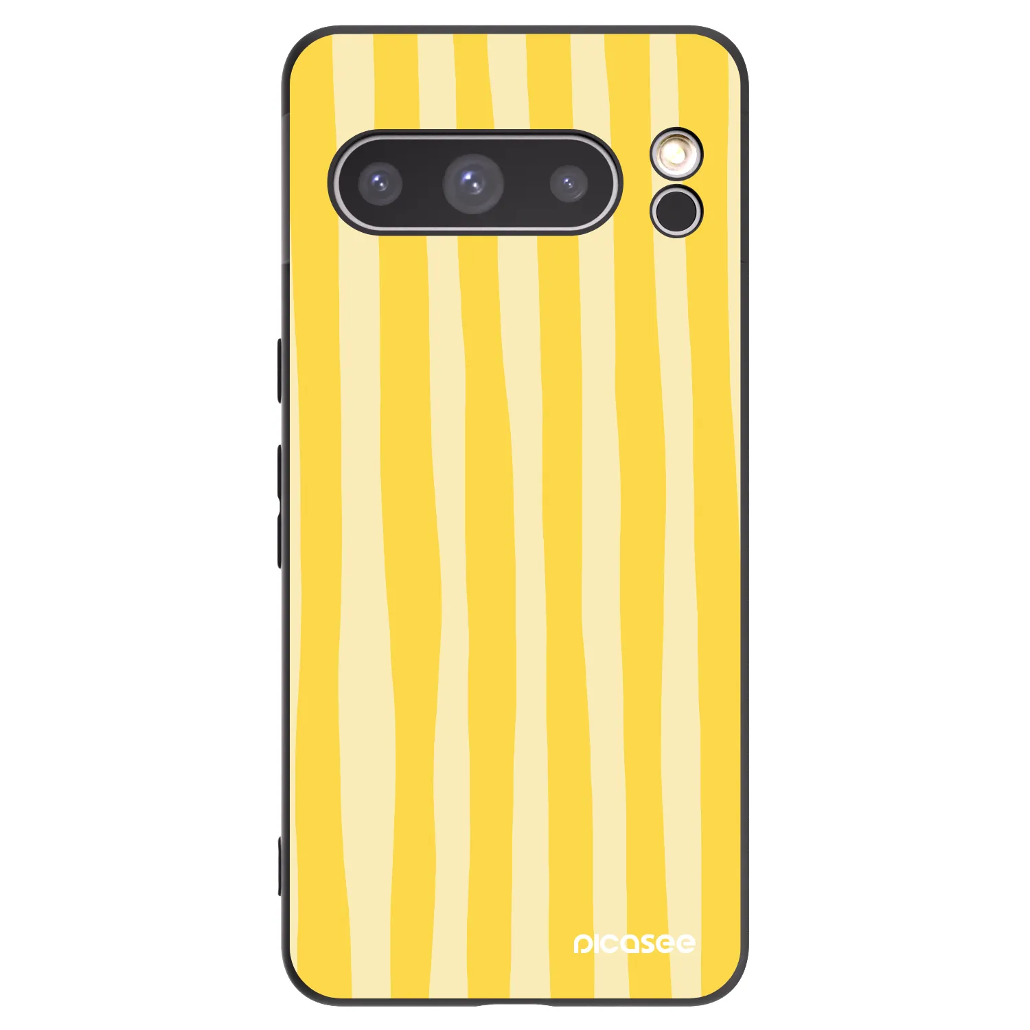 Picasee silikónový čierny obal pre Google Pixel 8 Pro - Lines lemon