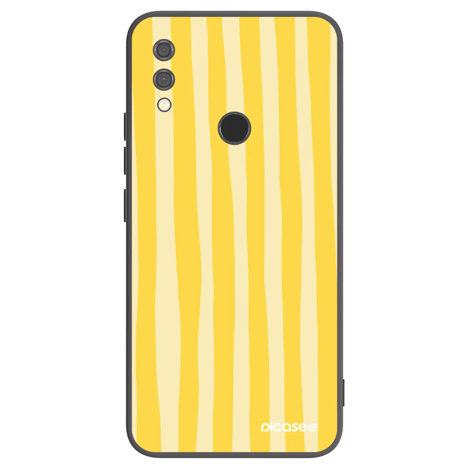 Picasee silikónový čierny obal pre Xiaomi Redmi Note 7 - Lines lemon