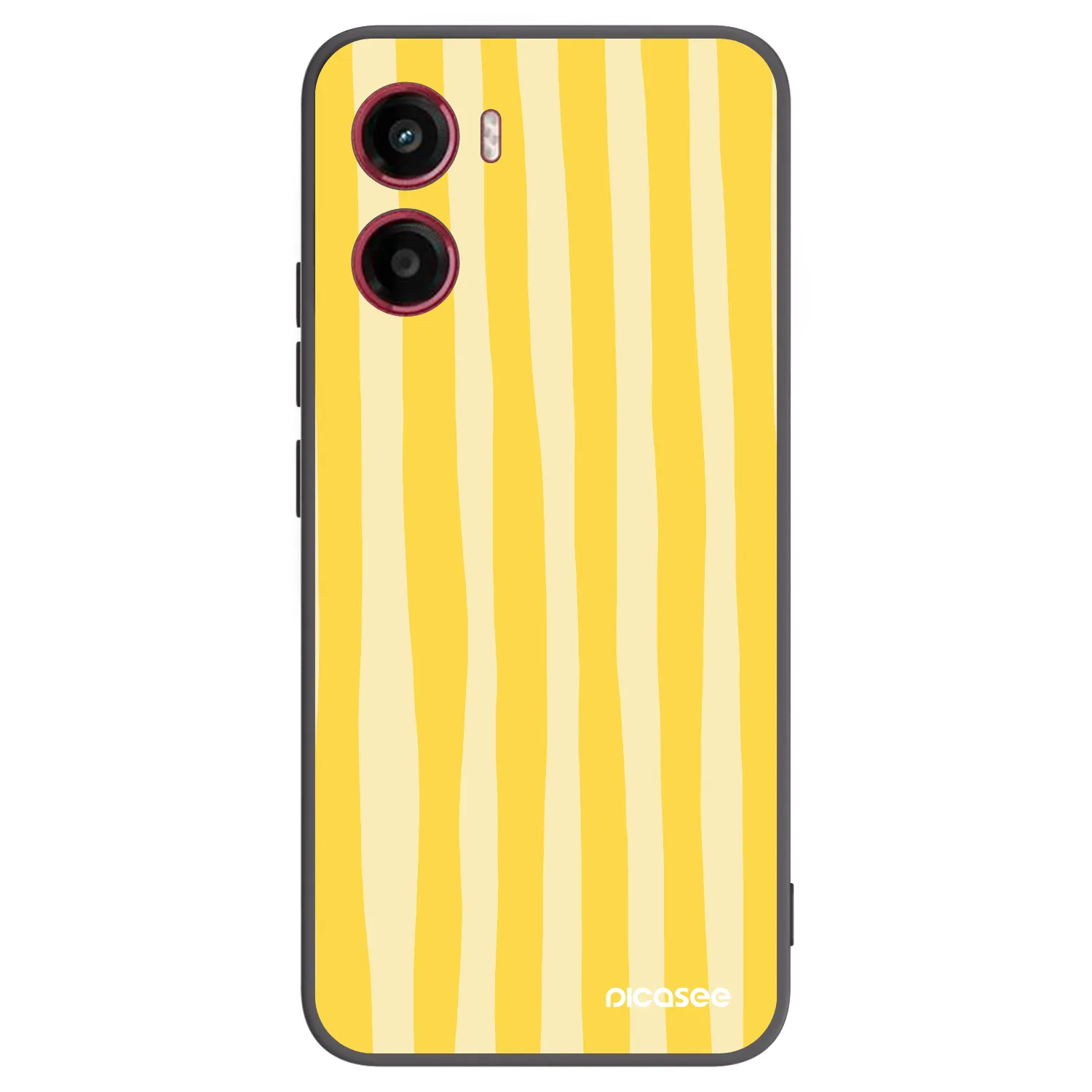 Picasee silikónový čierny obal pre Motorola Moto G05 - Lines lemon