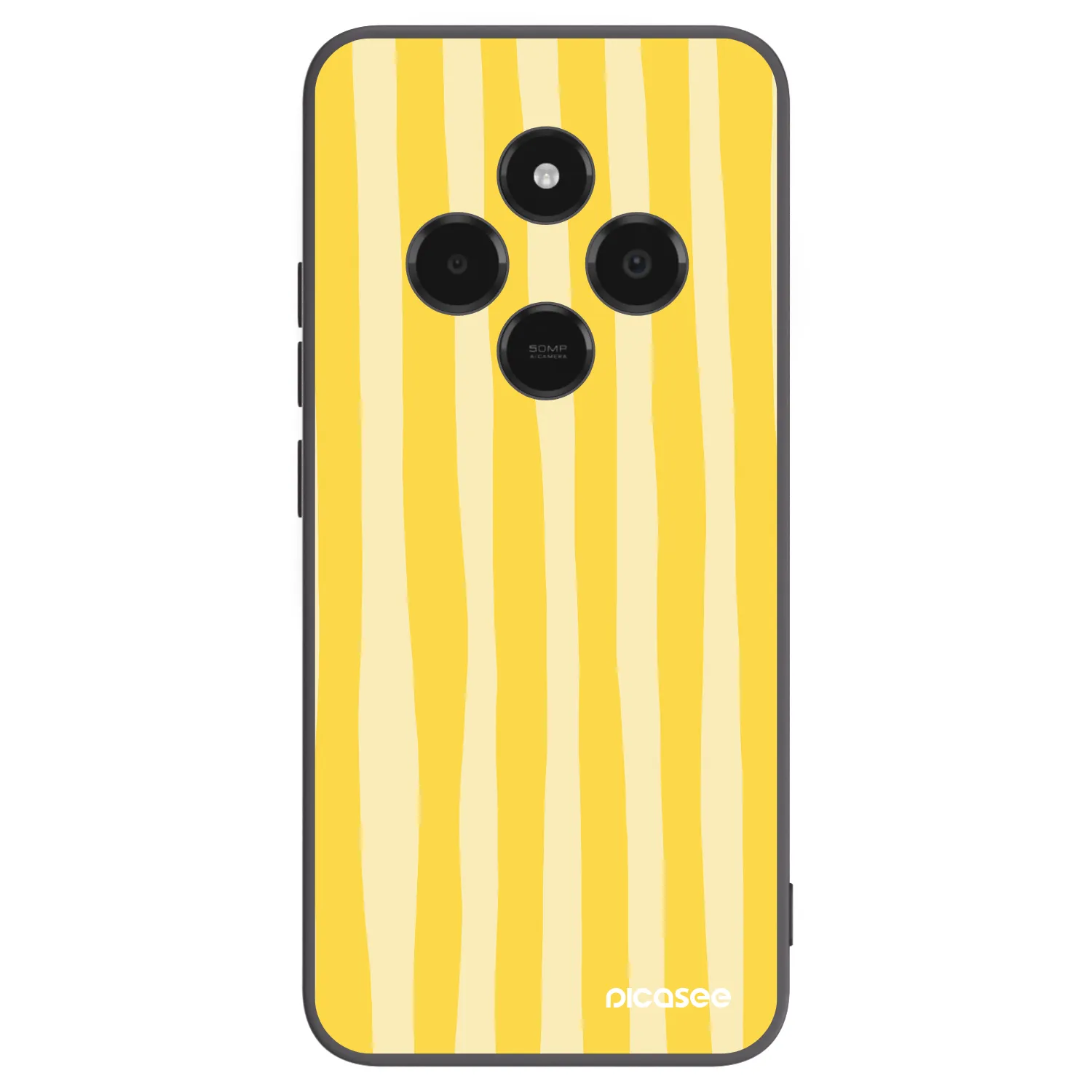 Picasee silikónový čierny obal pre Xiaomi Poco C75 - Lines lemon