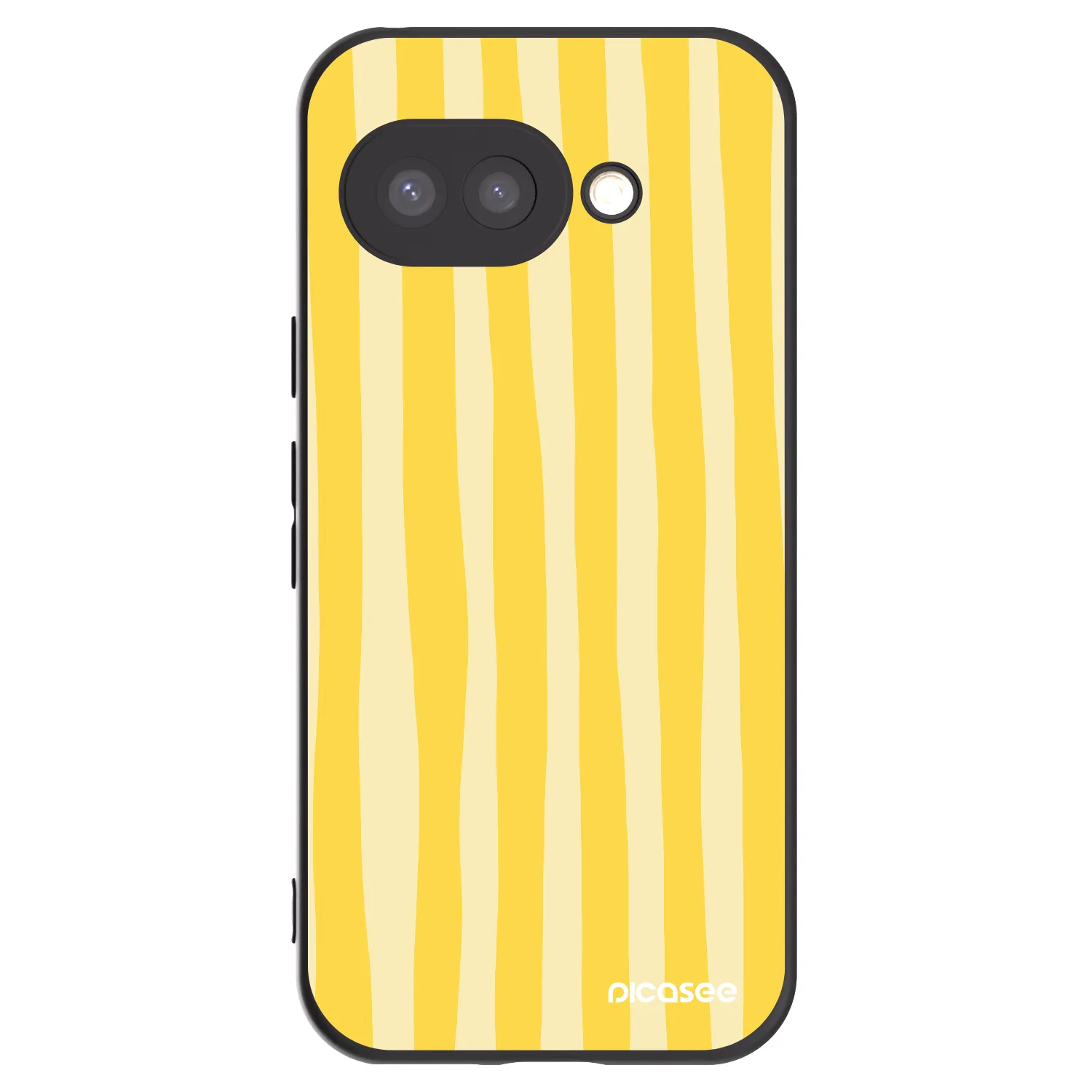 Picasee silikónový čierny obal pre Google Pixel 9a - Lines lemon