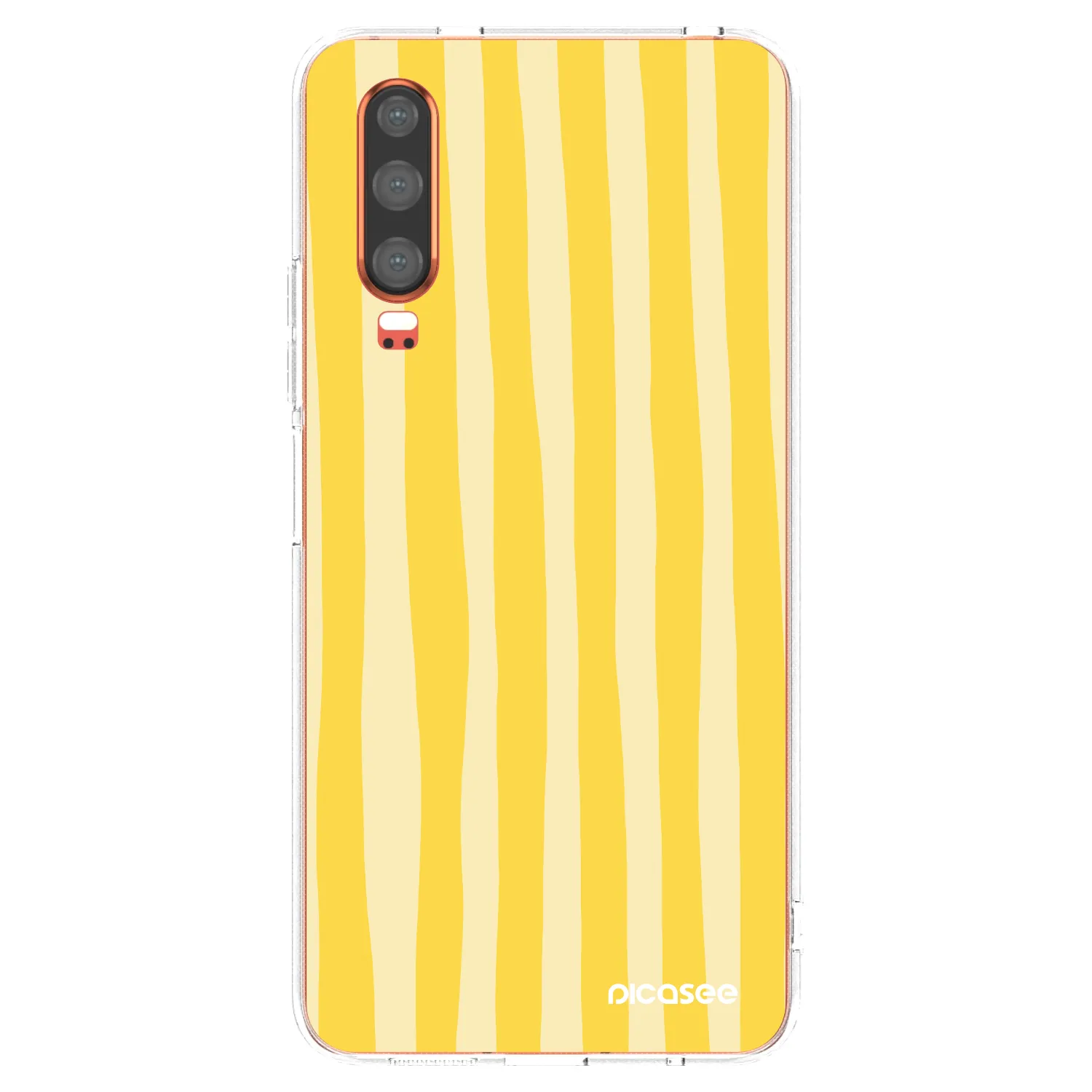 Picasee silikónový prehľadný obal pre Huawei P30 - Lines lemon