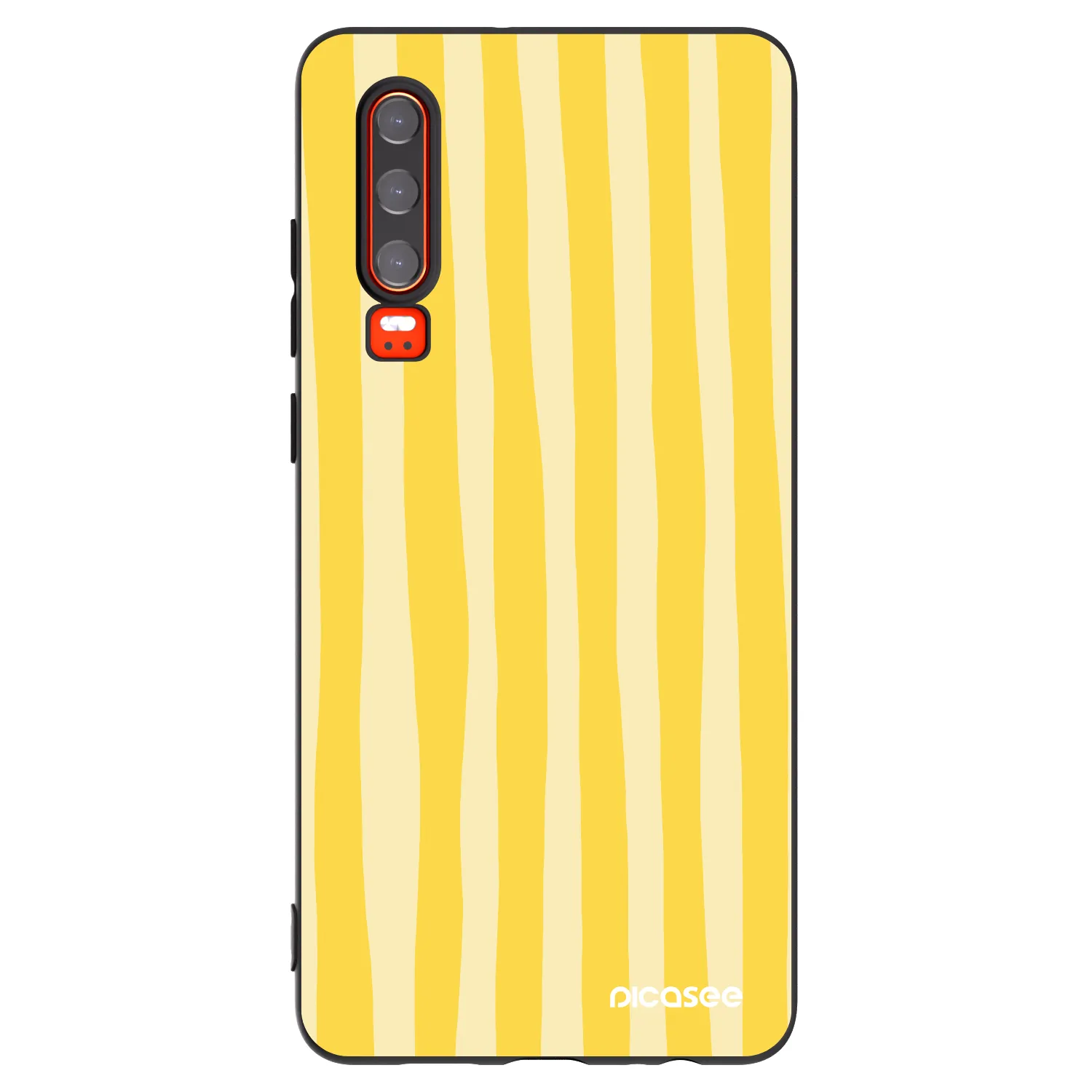Picasee silikónový čierny obal pre Huawei P30 - Lines lemon