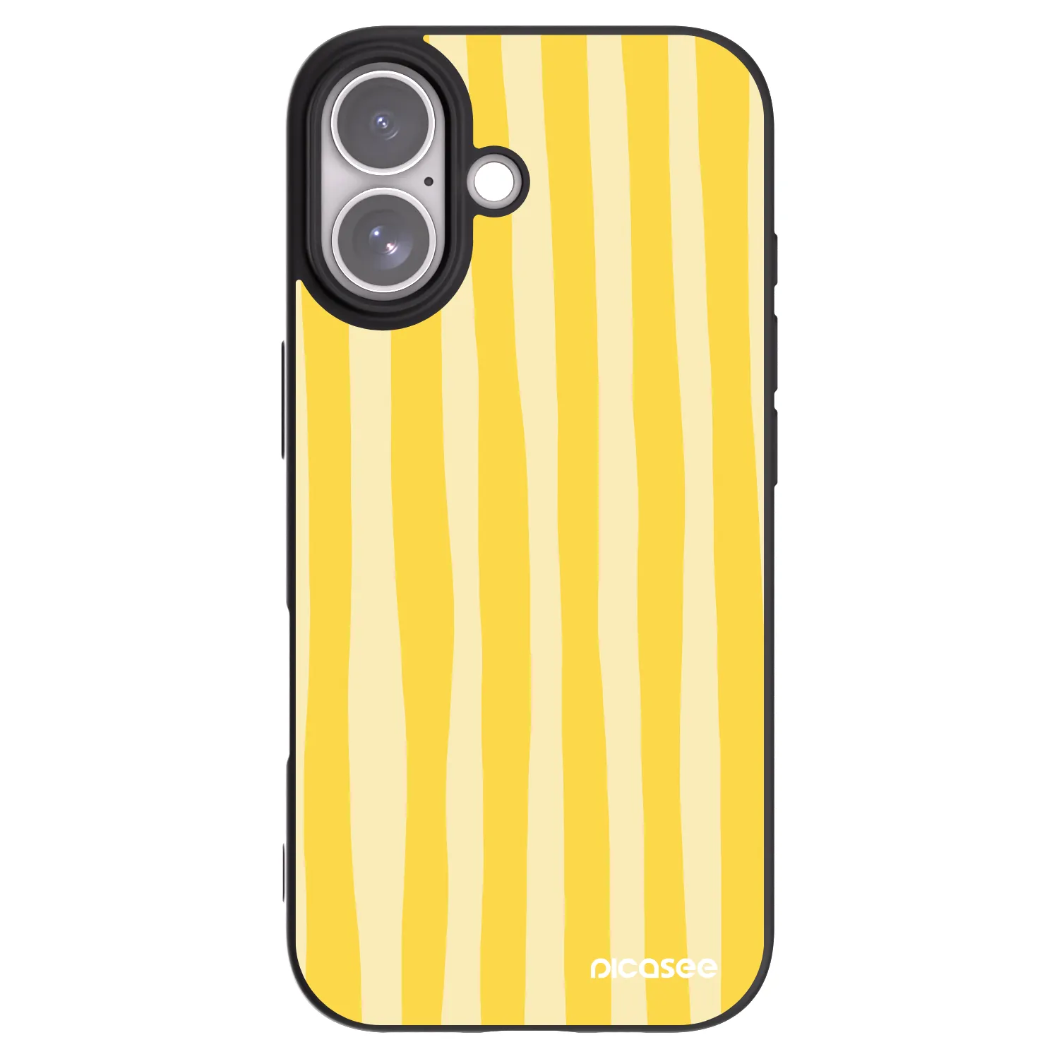 Picasee silikónový čierny obal pre Apple iPhone 17 - Lines lemon