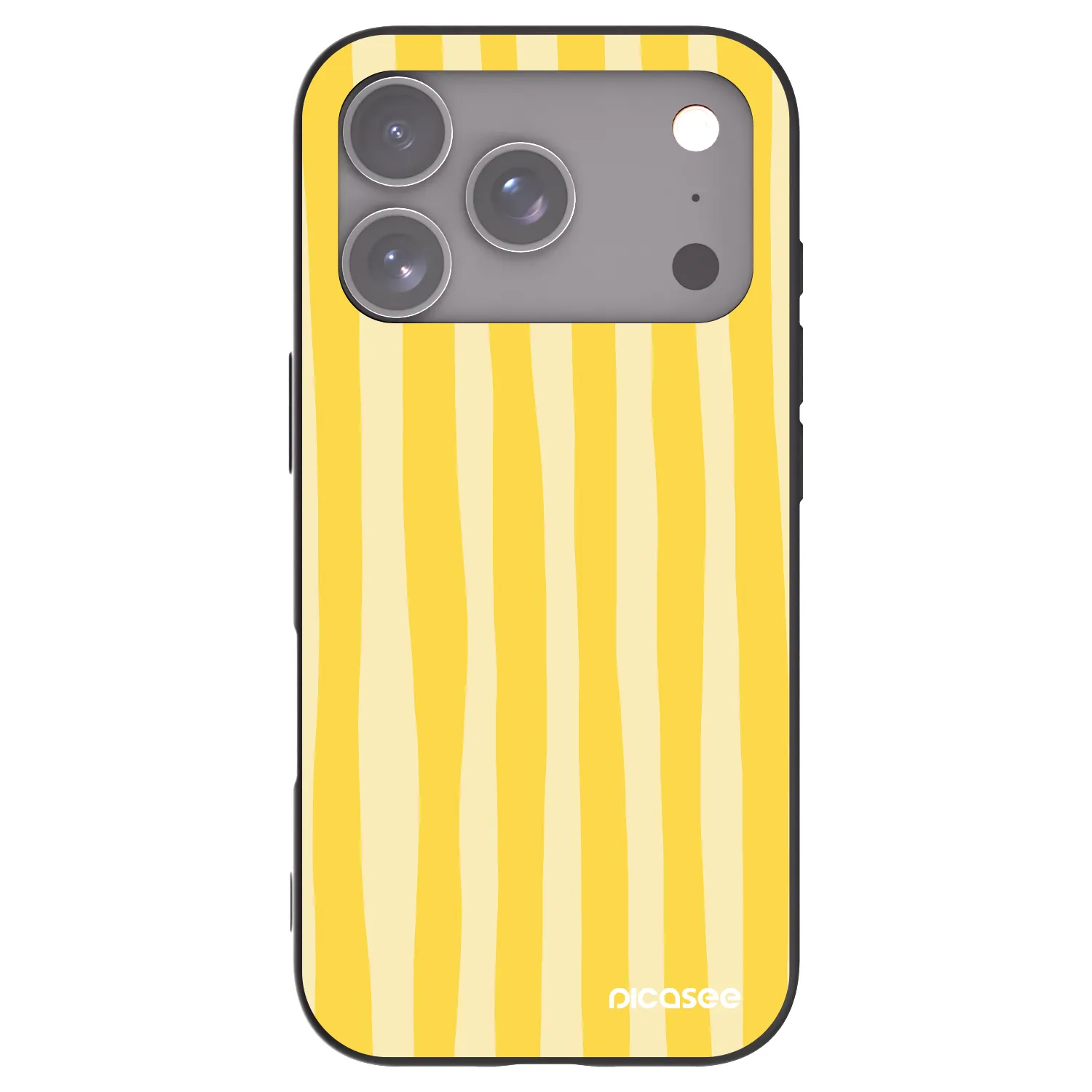 Picasee silikónový čierny obal pre Apple iPhone 17 Pro - Lines lemon