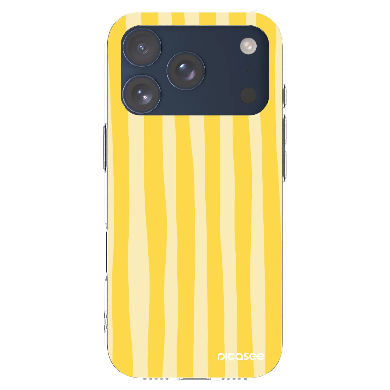 Picasee silikónový prehľadný obal pre Apple iPhone 17 Pro - Lines lemon