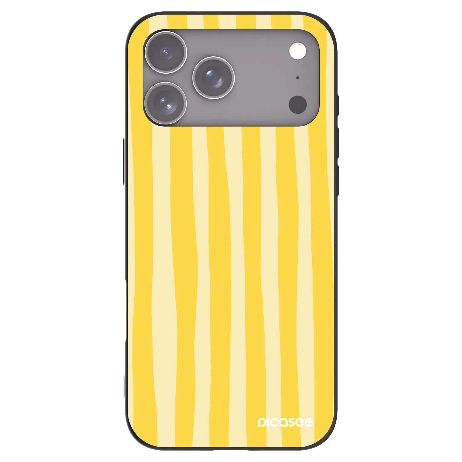 Picasee silikónový čierny obal pre Apple iPhone 17 Pro Max - Lines lemon
