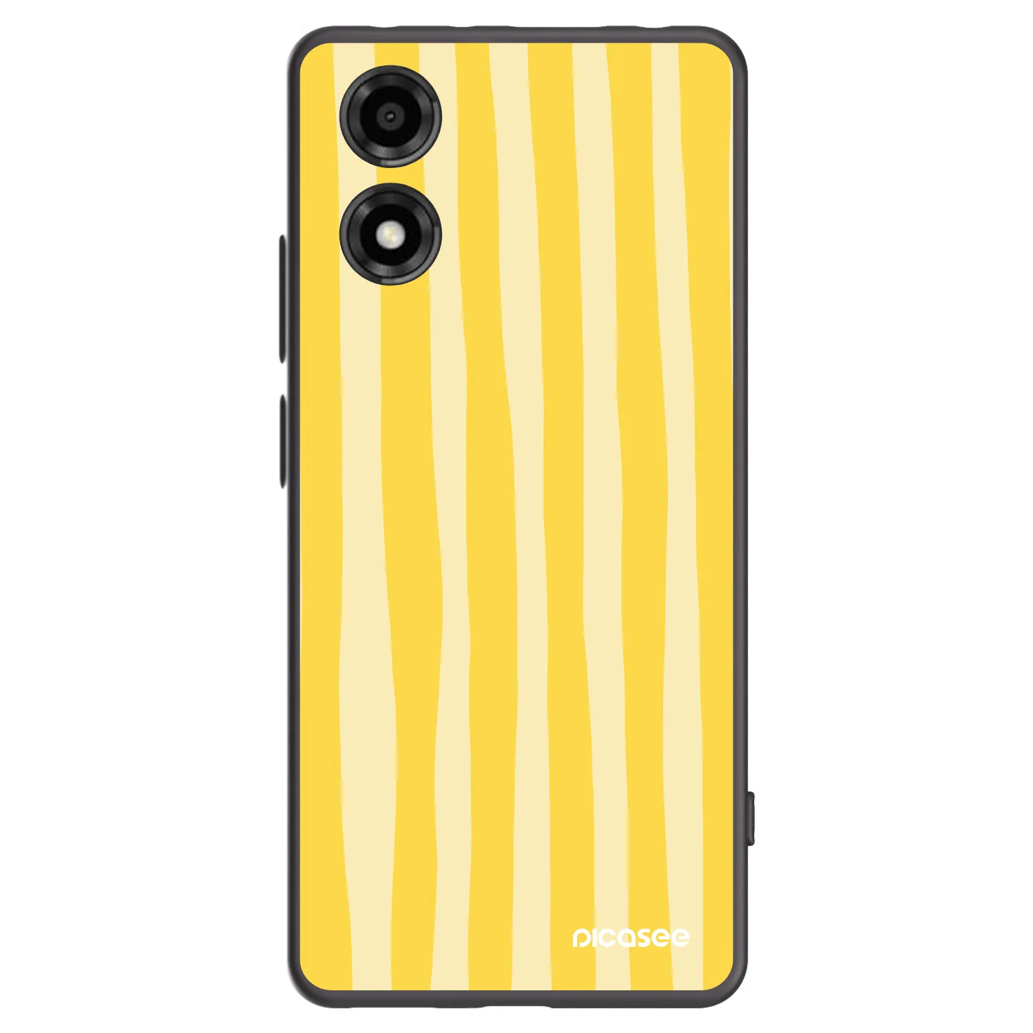 Picasee silikónový čierny obal pre Motorola Moto E14 - Lines lemon