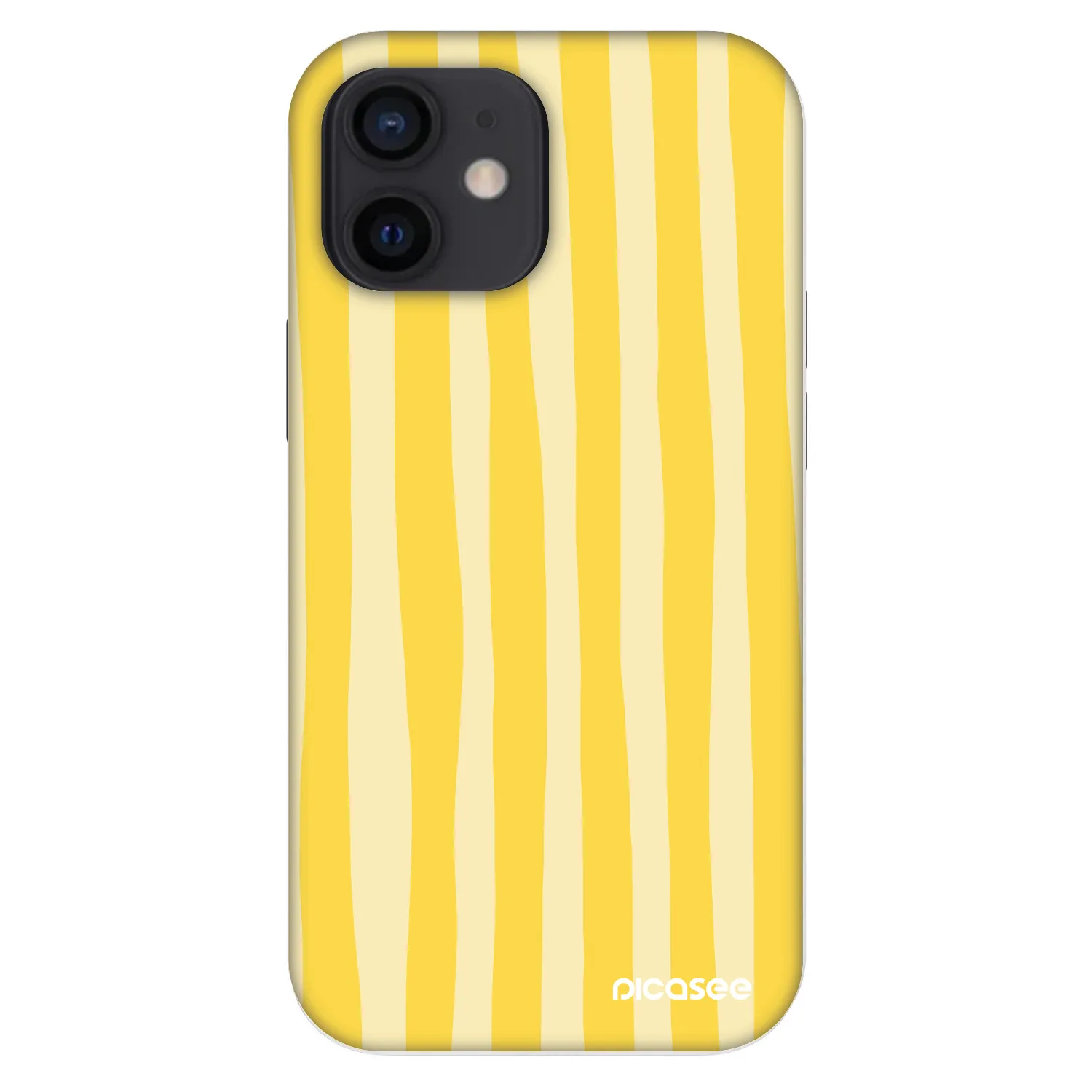Picasee Fashion Case pre Apple iPhone 12 mini - Lines lemon