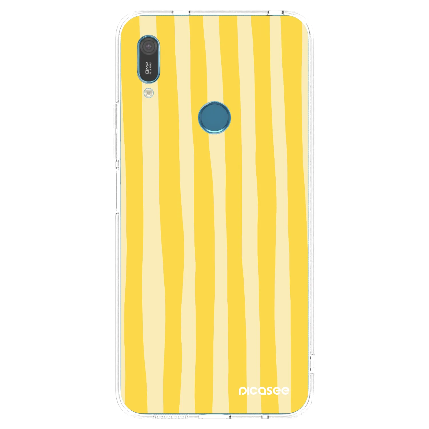 Picasee silikónový prehľadný obal pre Huawei Y6 2019 - Lines lemon