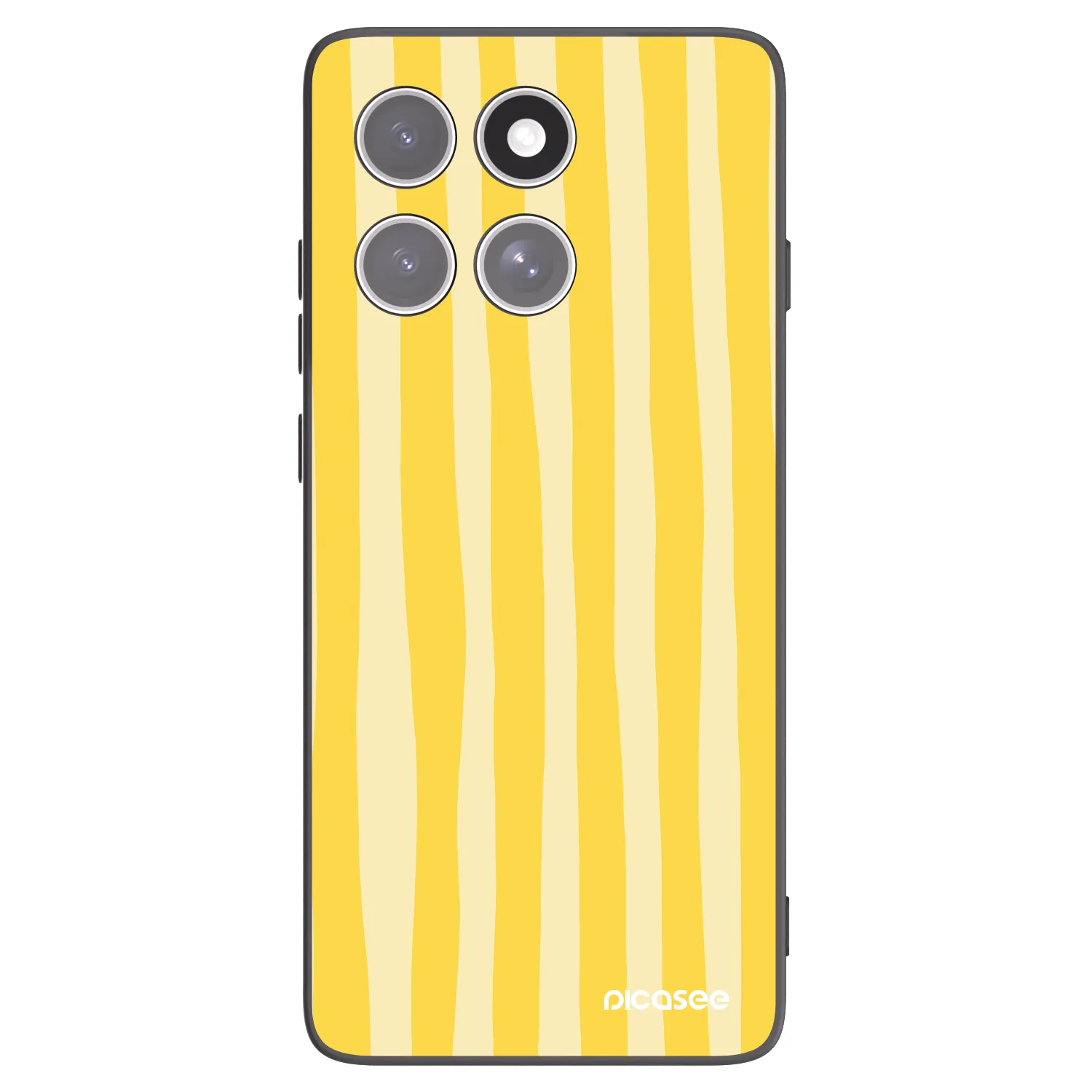 Picasee silikónový čierny obal pre Motorola Edge 60 Pro - Lines lemon