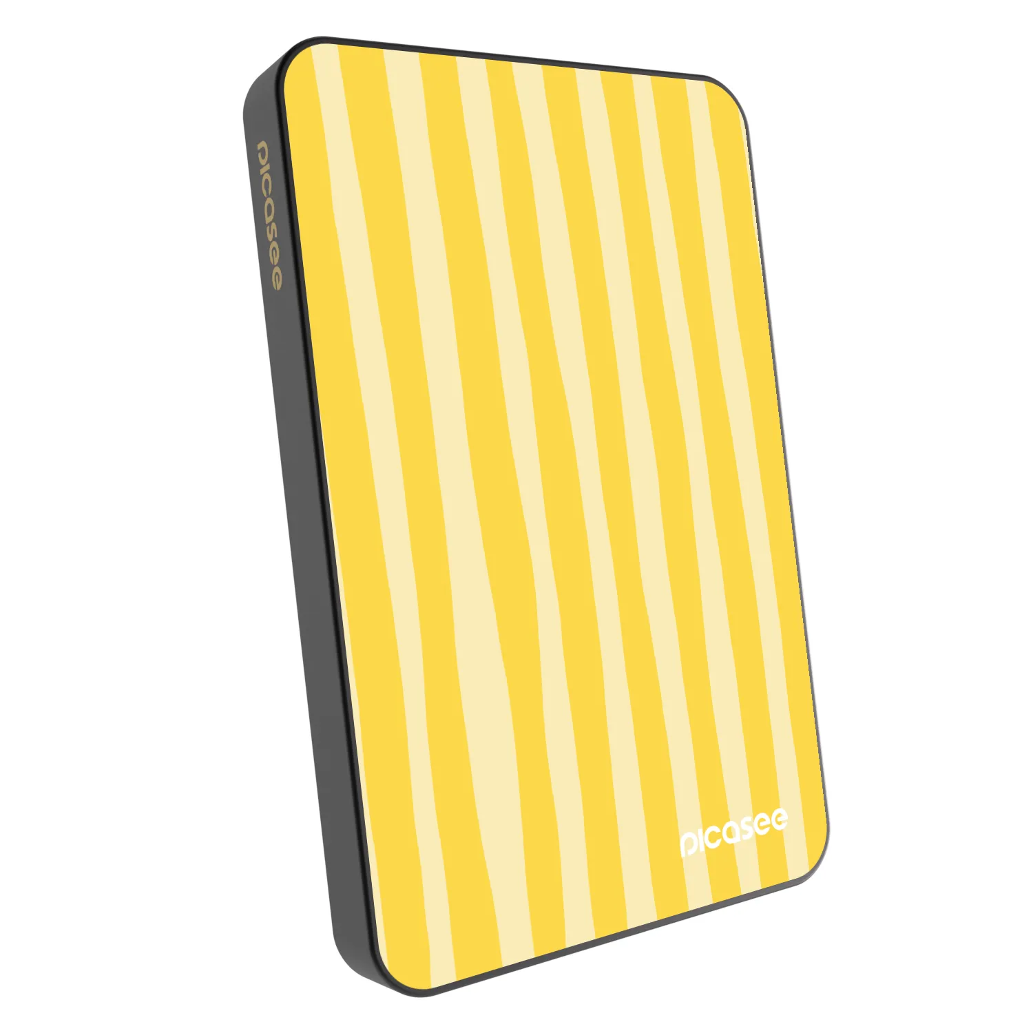 Picasee Powerbanka s MagSafe 5 000 mAh Šedá - Lines lemon