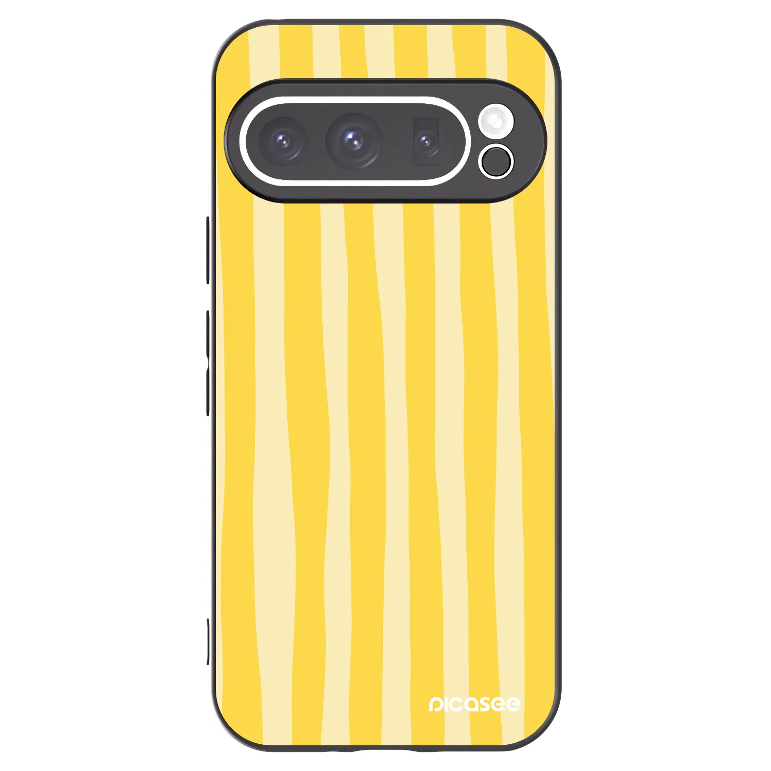 Picasee silikónový čierny obal pre Google Pixel 9 Pro XL - Lines lemon