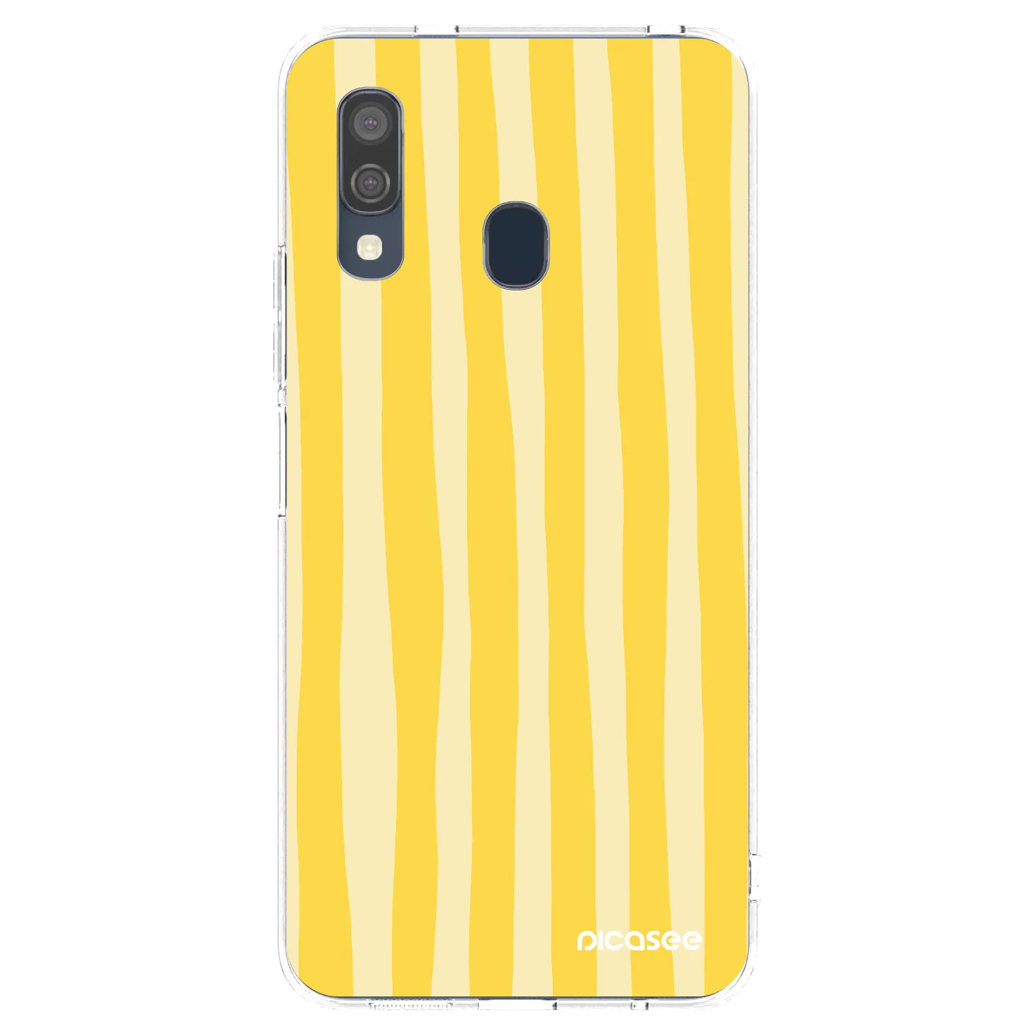 Picasee silikónový prehľadný obal pre Samsung Galaxy A40 A405F - Lines lemon