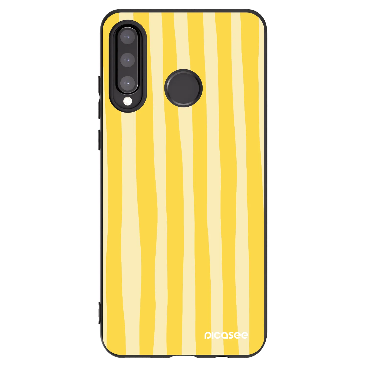 Picasee silikónový čierny obal pre Huawei P30 Lite - Lines lemon