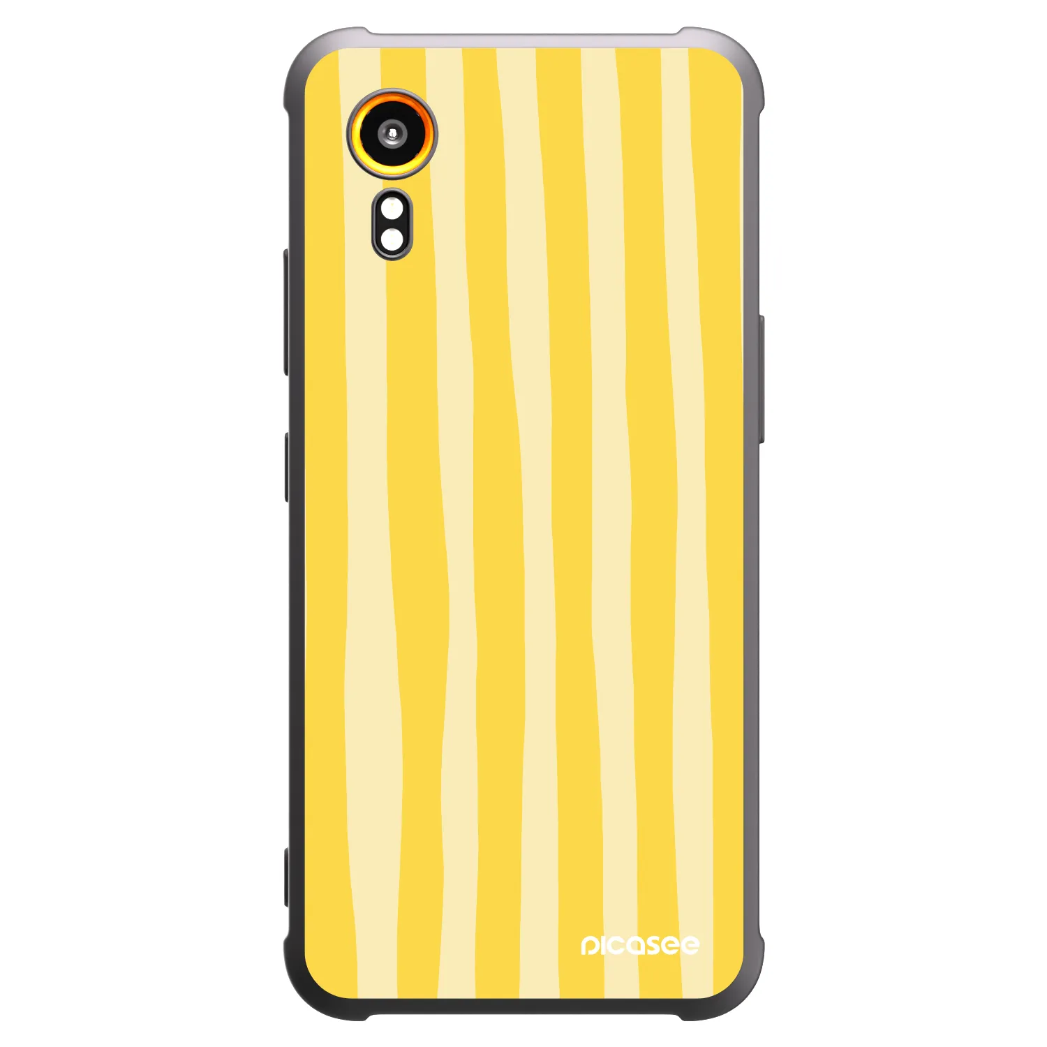 Picasee silikónový čierny obal pre Samsung Galaxy Xcover 7 - Lines lemon