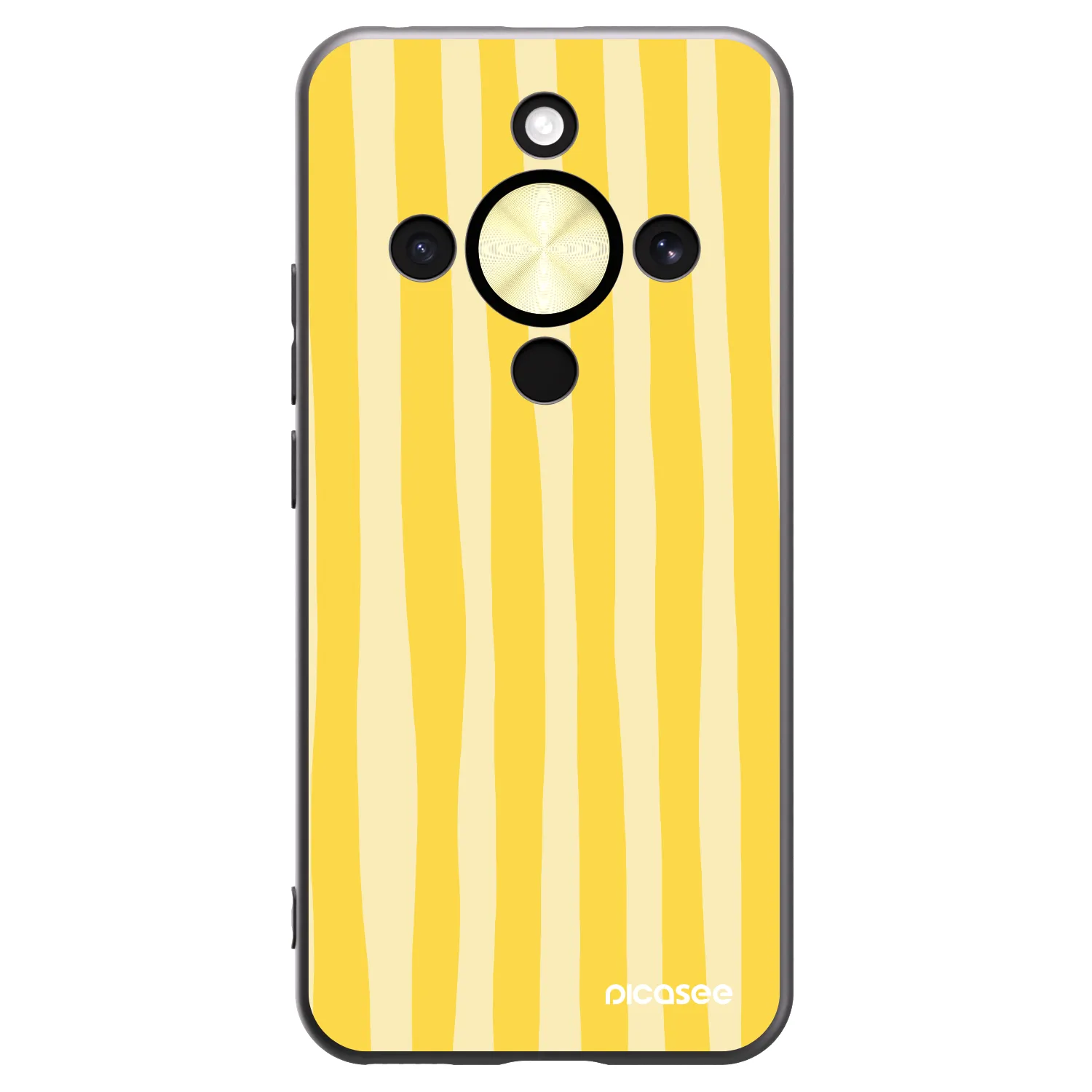 Picasee silikónový čierny obal pre Honor Magic8 Lite 5G - Lines lemon
