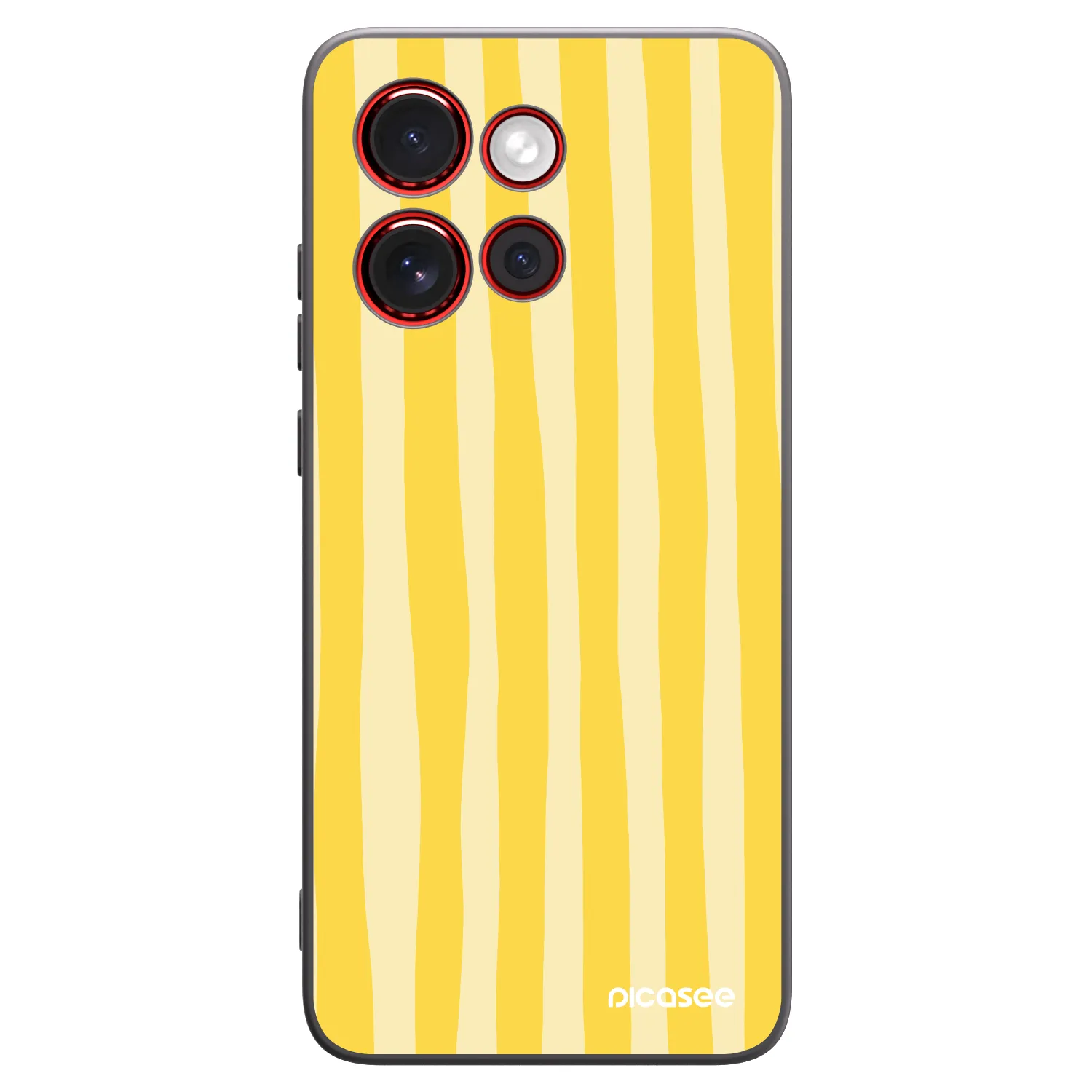 Picasee silikónový čierny obal pre Motorola Edge 60 Neo 5G - Lines lemon