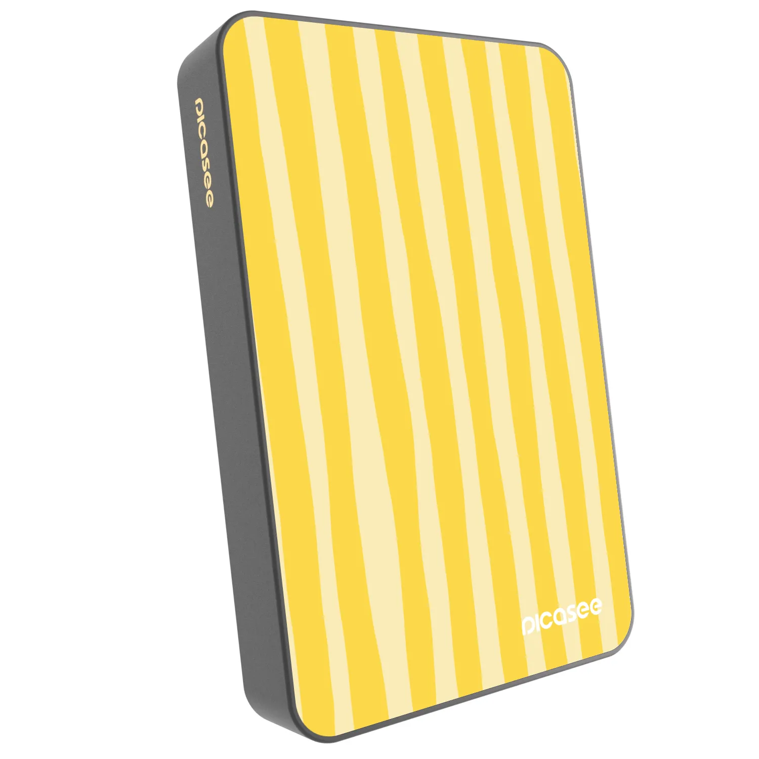 Picasee Powerbanka s MagSafe 10 000 mAh Šedá - Lines lemon