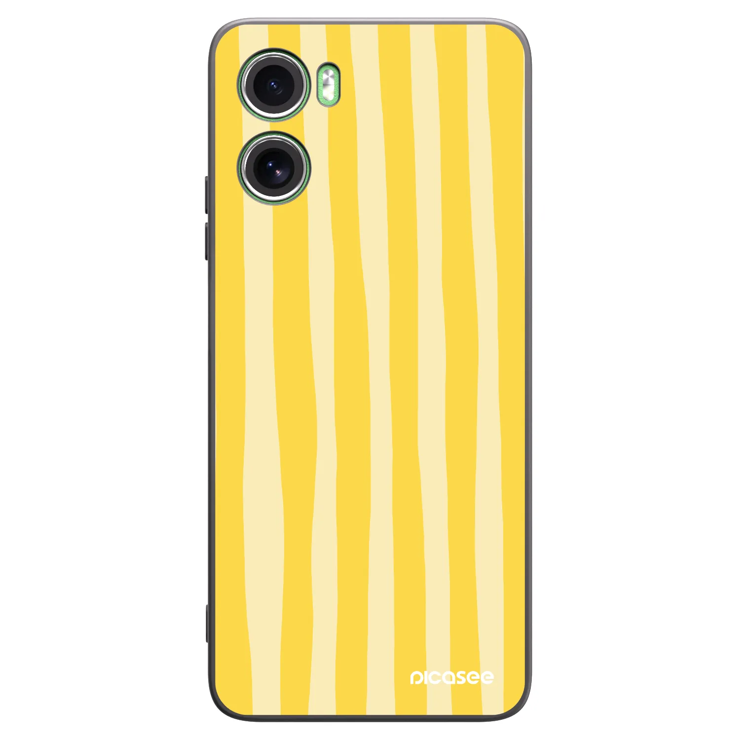 Picasee silikónový čierny obal pre Motorola Moto G06 - Lines lemon