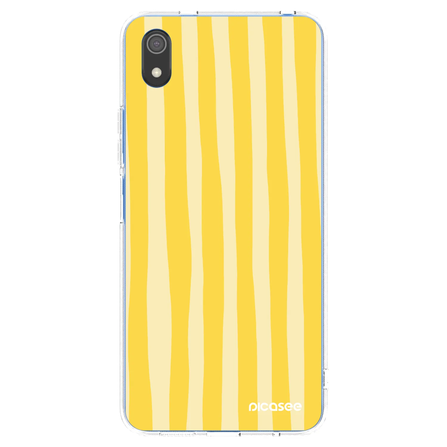 Picasee silikónový prehľadný obal pre Xiaomi Redmi 7A - Lines lemon
