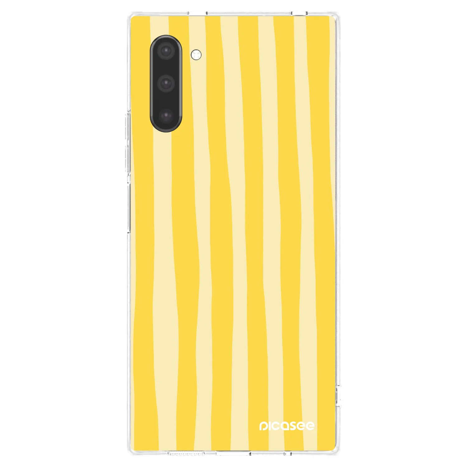Picasee silikónový prehľadný obal pre Samsung Galaxy Note 10 N970F - Lines lemon