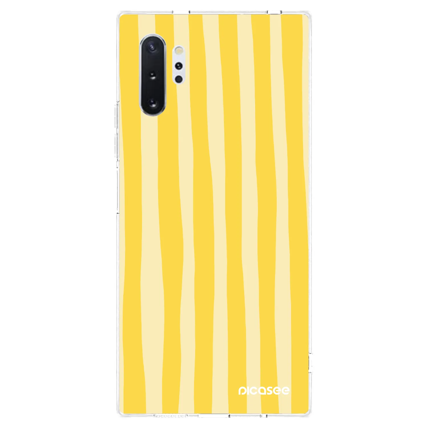 Picasee silikónový prehľadný obal pre Samsung Galaxy Note 10+ N975F - Lines lemon