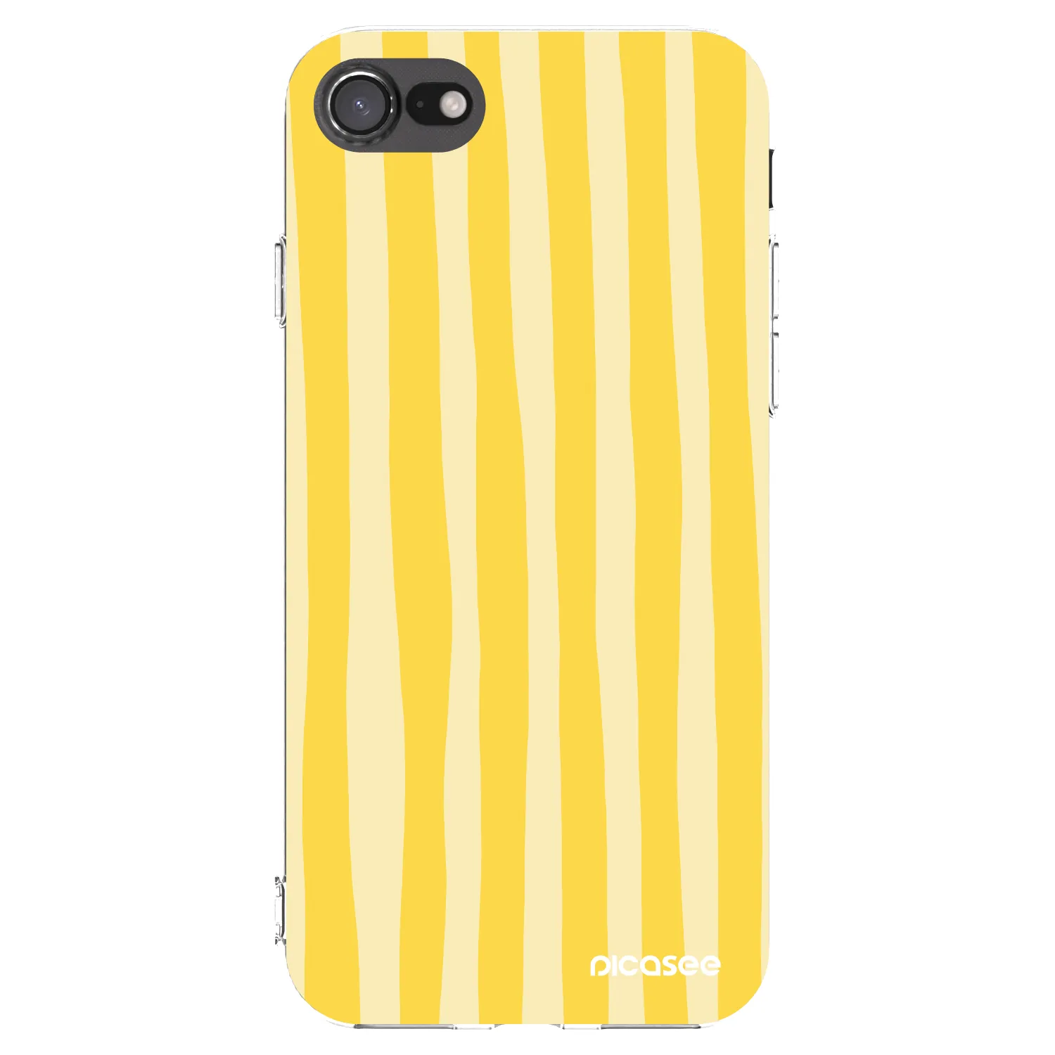 Picasee silikónový prehľadný obal pre Apple iPhone 8 - Lines lemon